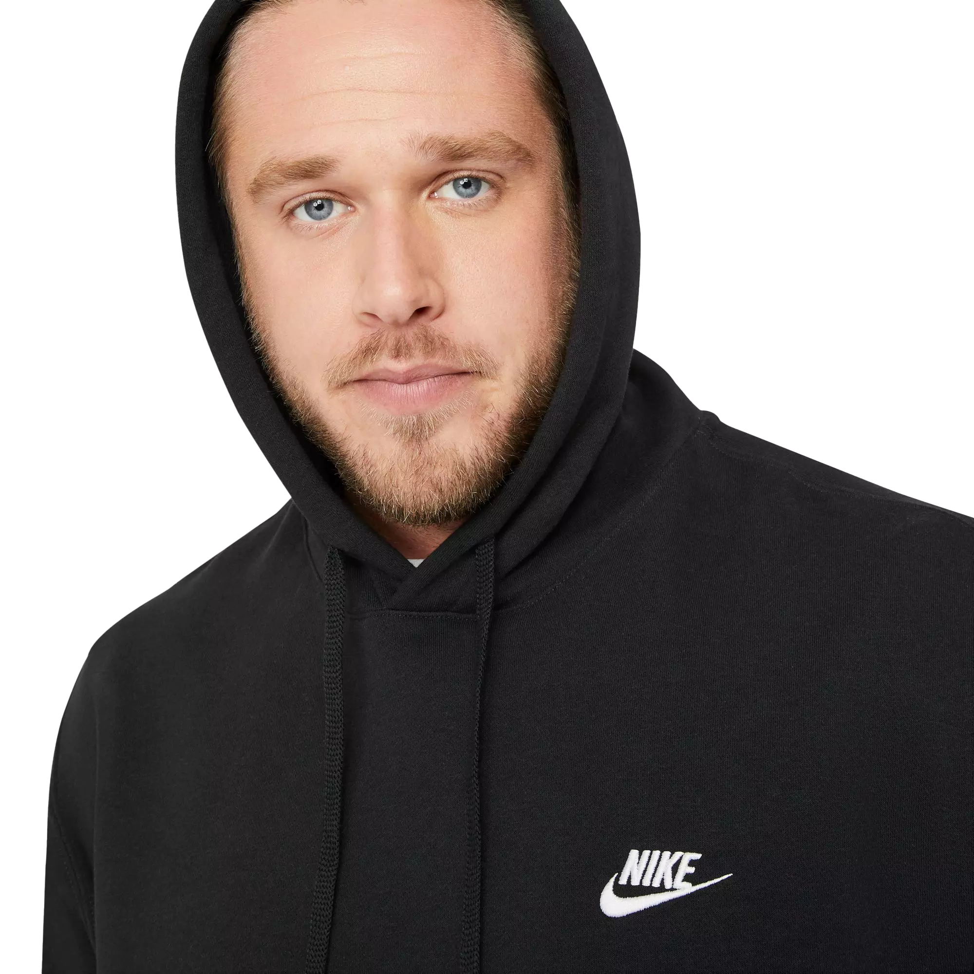 Nike Men's Big & Tall Sportswear Club Fleece "Black" Pullover Hoodie - BLACK