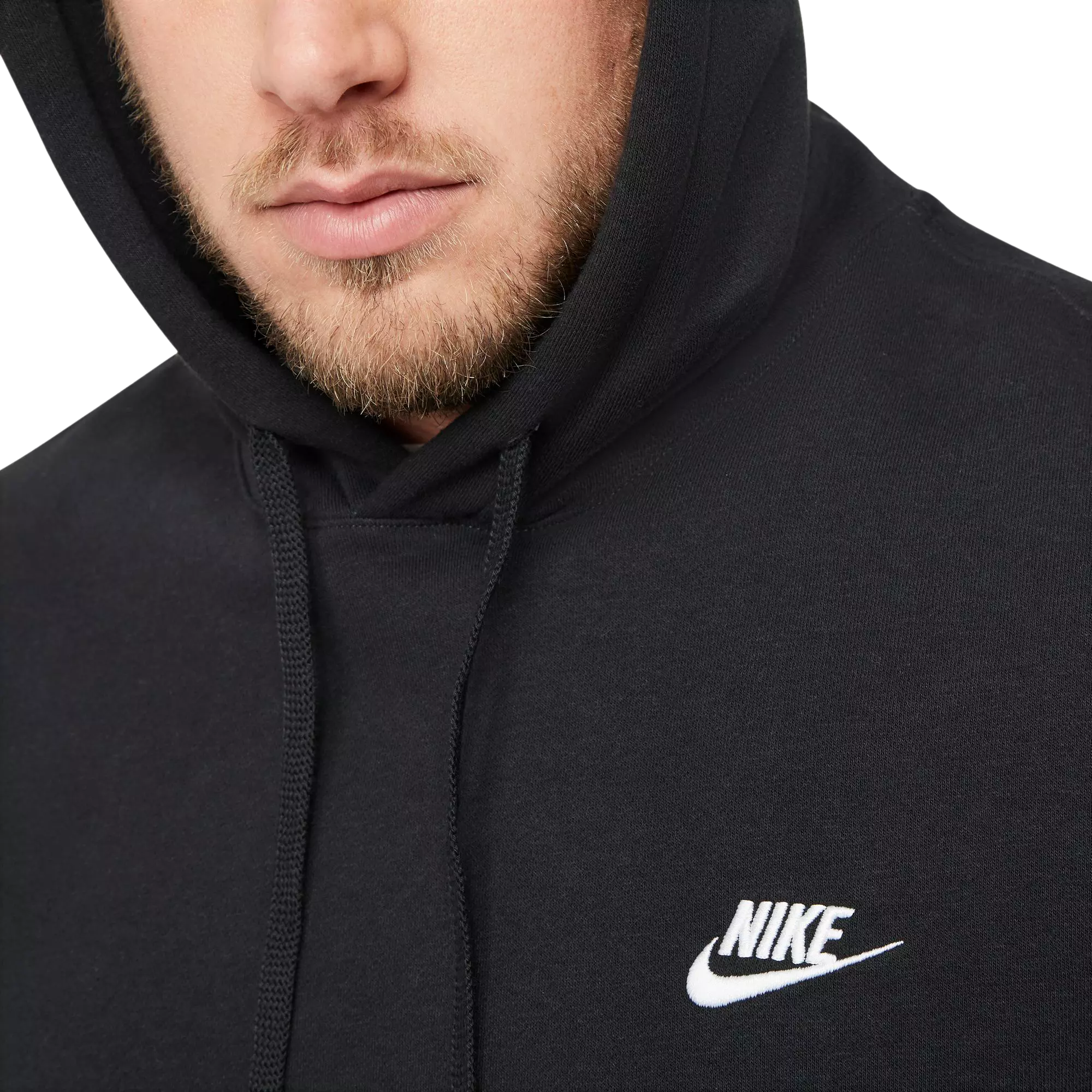 Nike Men's Big & Tall Sportswear Club Fleece "Black" Pullover Hoodie - BLACK