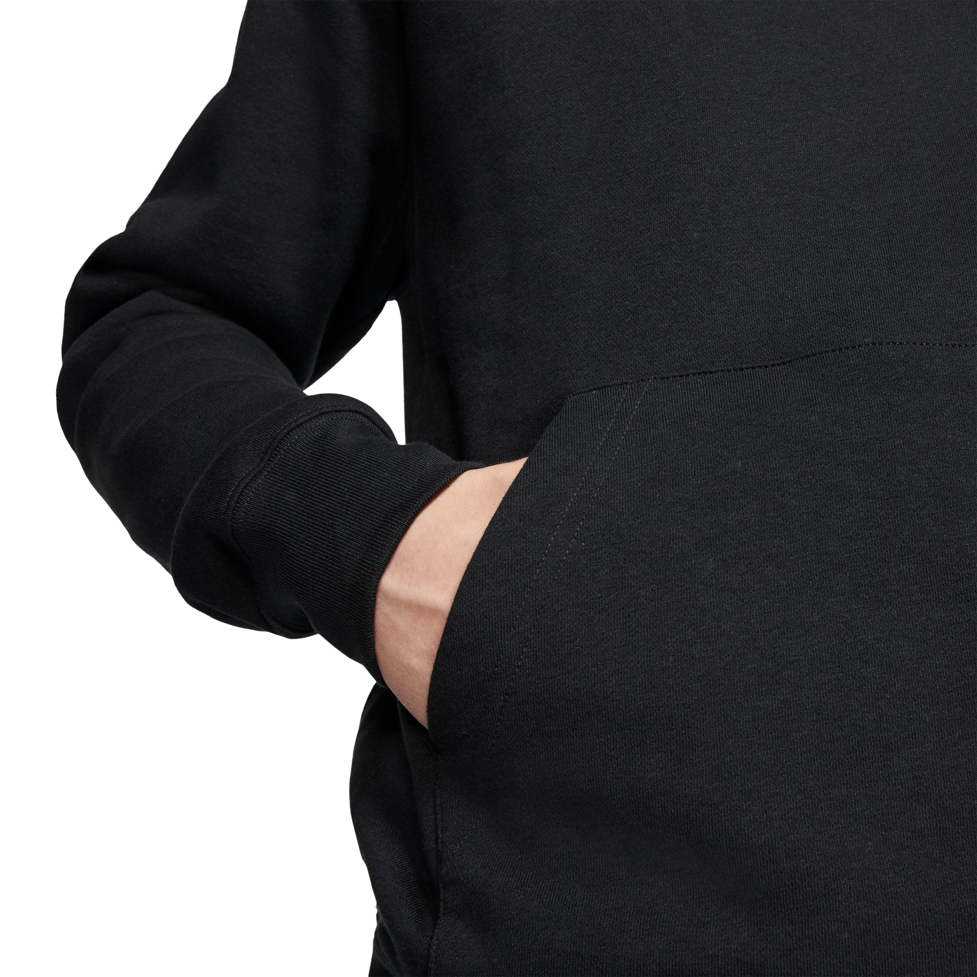 Nike Men's Big & Tall Sportswear Club Fleece "Black" Pullover Hoodie - BLACK Thumbnail View 5