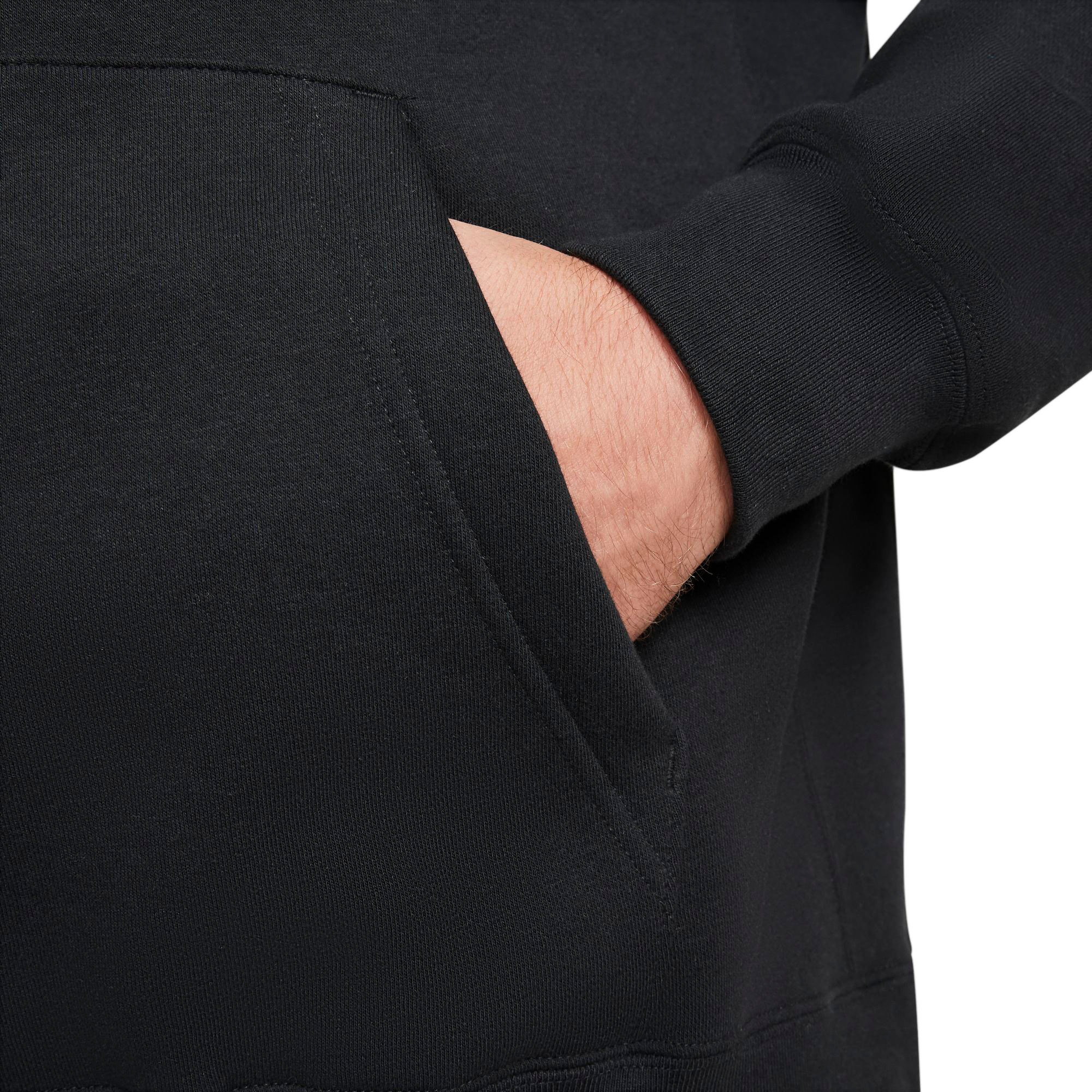 Nike Men's Big & Tall Sportswear Club Fleece "Black" Pullover Hoodie - BLACK Thumbnail View 6