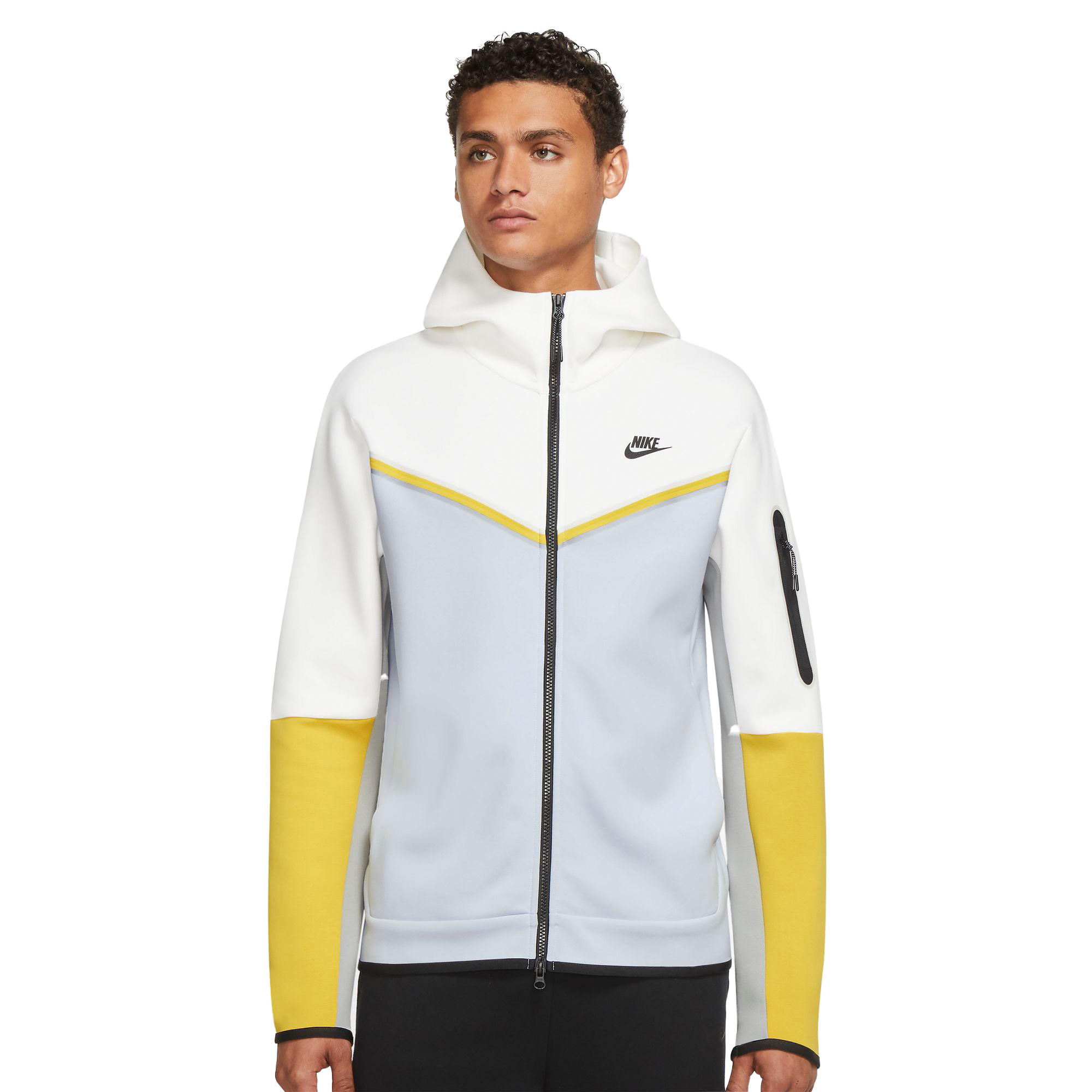 Nike Men's Big & Tall Sportswear Tech Fleece White/Grey Full-Zip Hoodie -  Hibbett