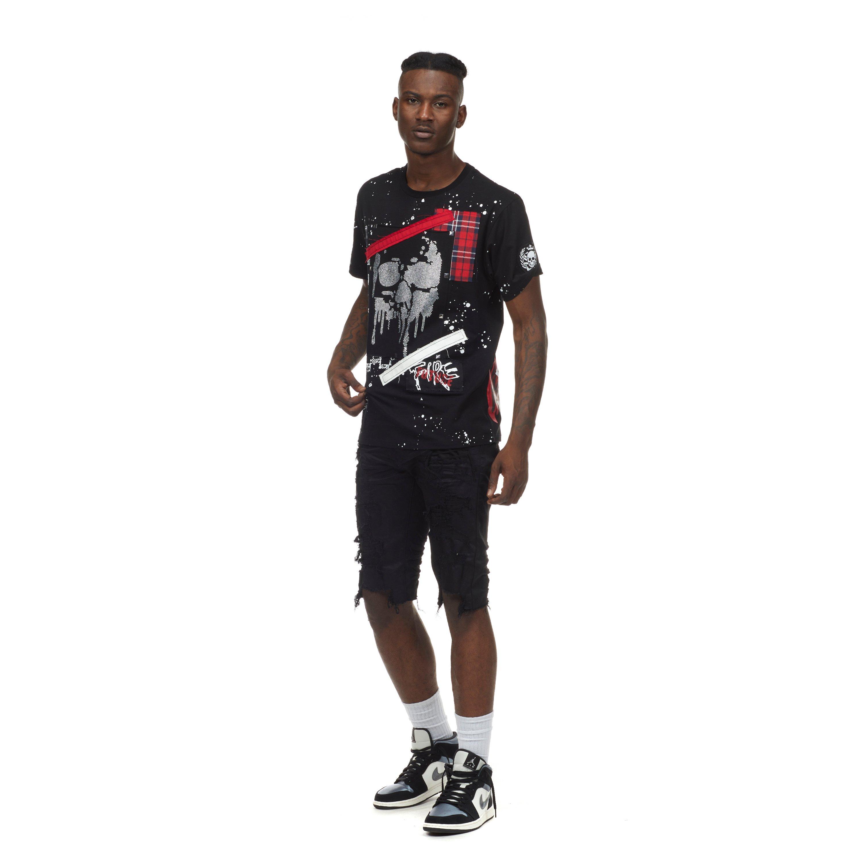 Smoke Rise Men's Essentials Denim Short-Black - BLACK Thumbnail View 4