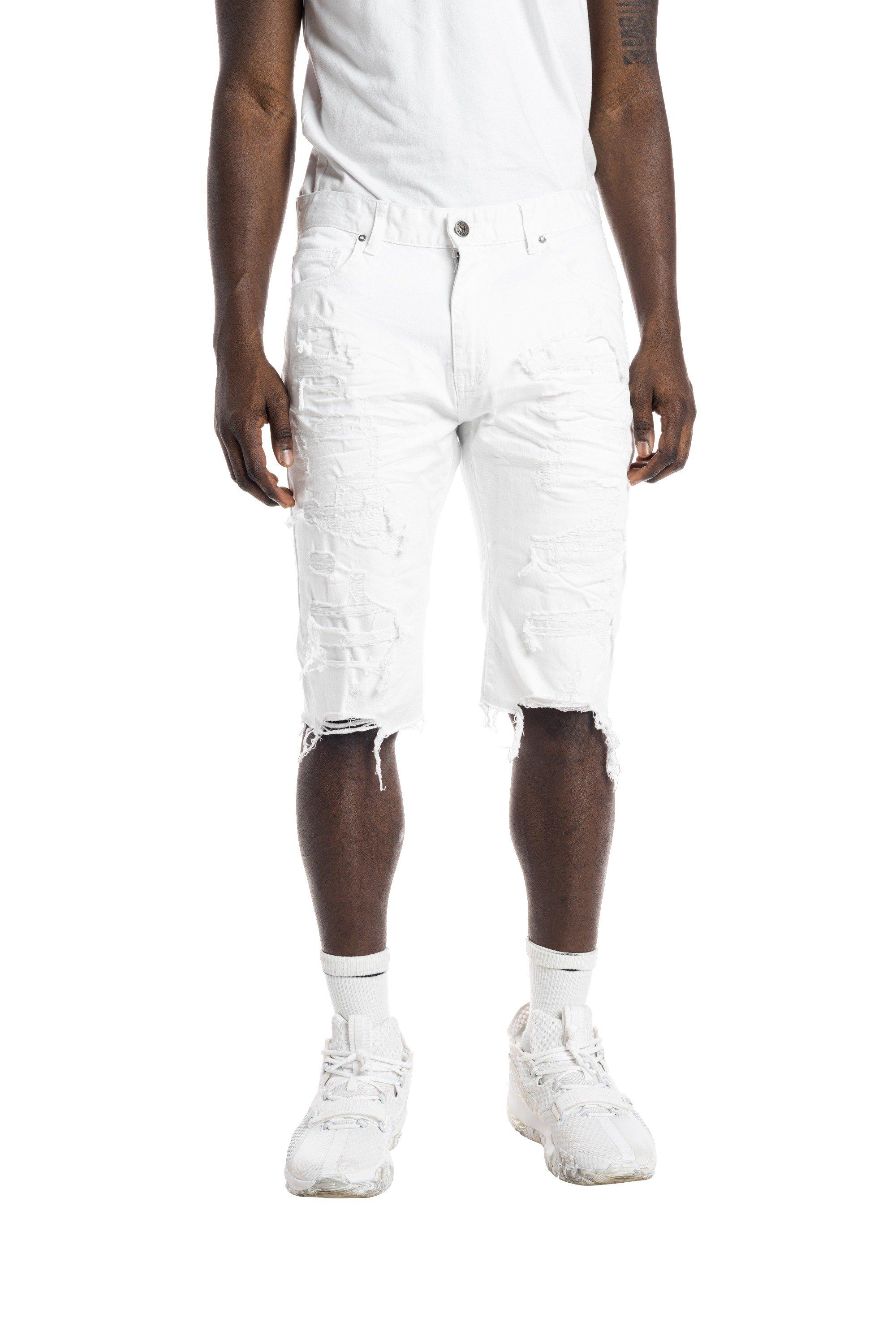 Smoke Rise Essentials Denim Shorts - White - WHITE Thumbnail View 1