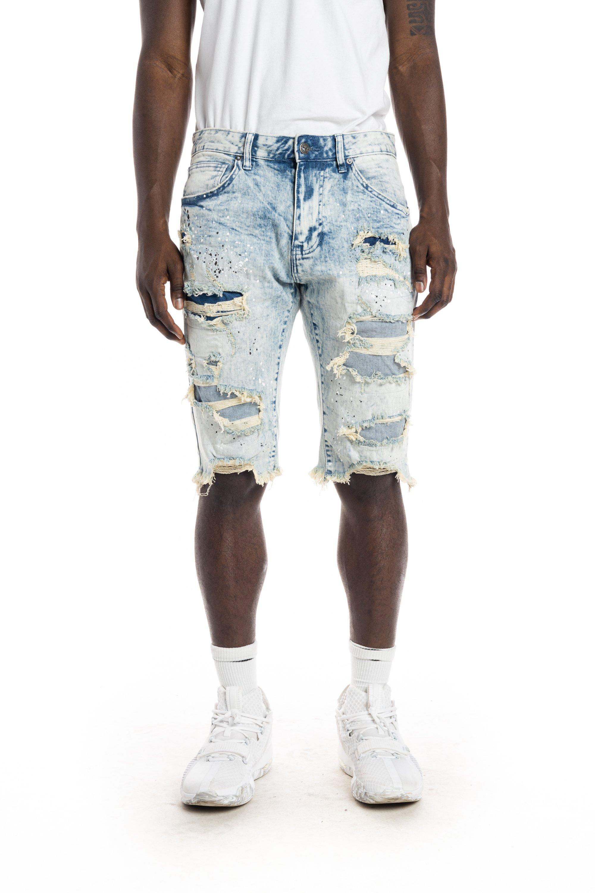 Smoke Rise Essentials Denim Shorts - Hyster Blue - BLUE Thumbnail View 1