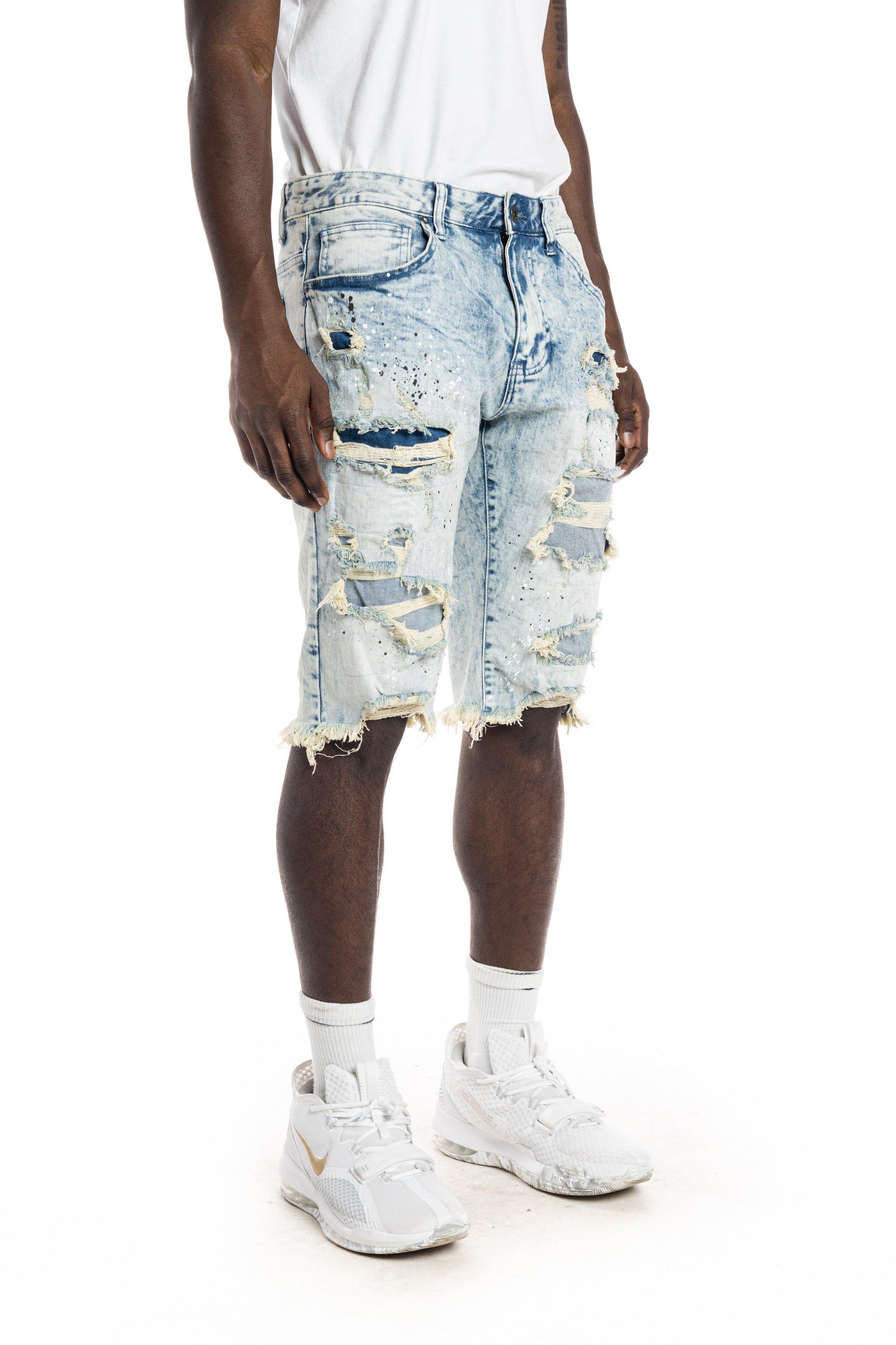 Smoke Rise Essentials Denim Shorts - Hyster Blue - BLUE Thumbnail View 3