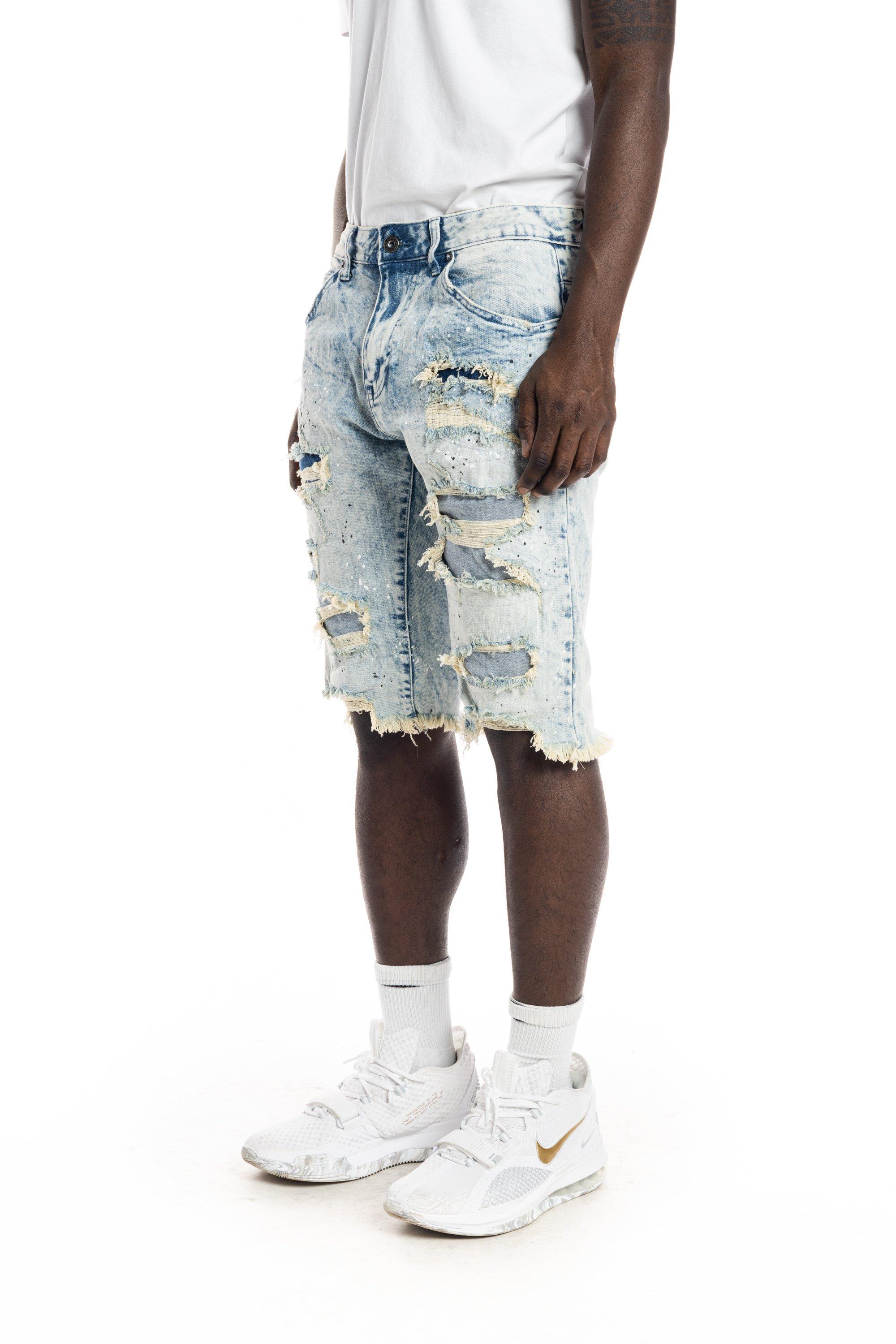 Smoke Rise Essentials Denim Shorts - Hyster Blue - BLUE Thumbnail View 4