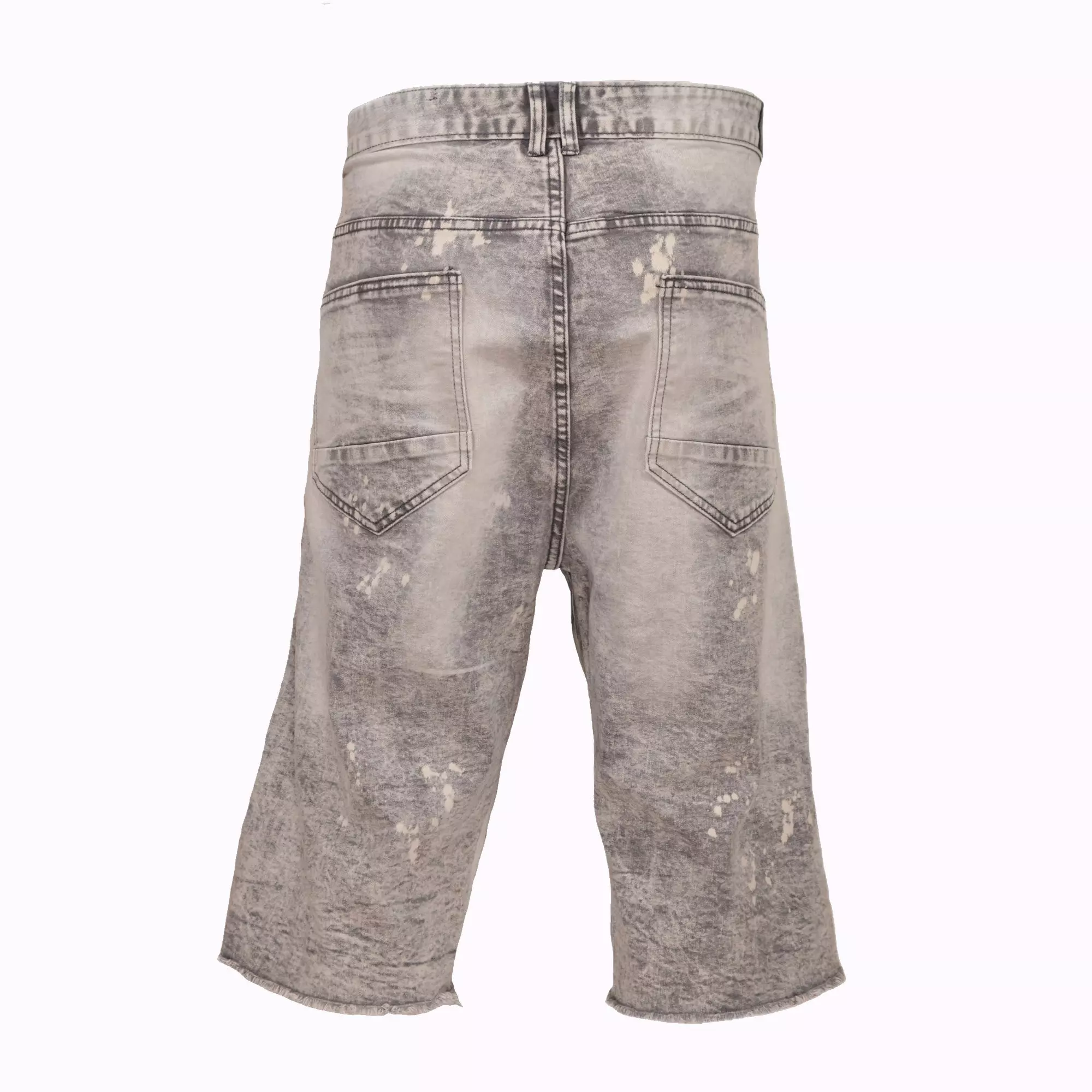 Smoke Rise Men's Rip And Repair Denim Shorts - Light Grey - GREY