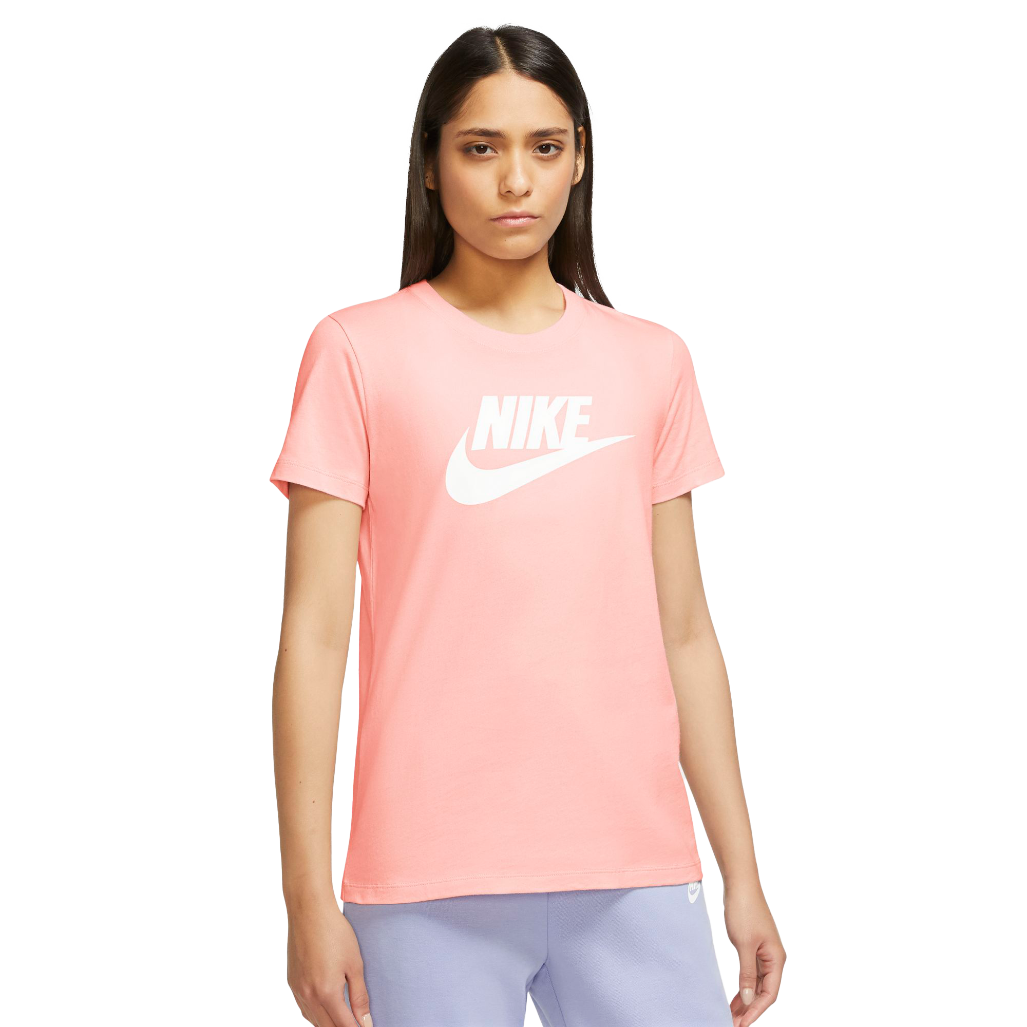 pink and white nike shirt
