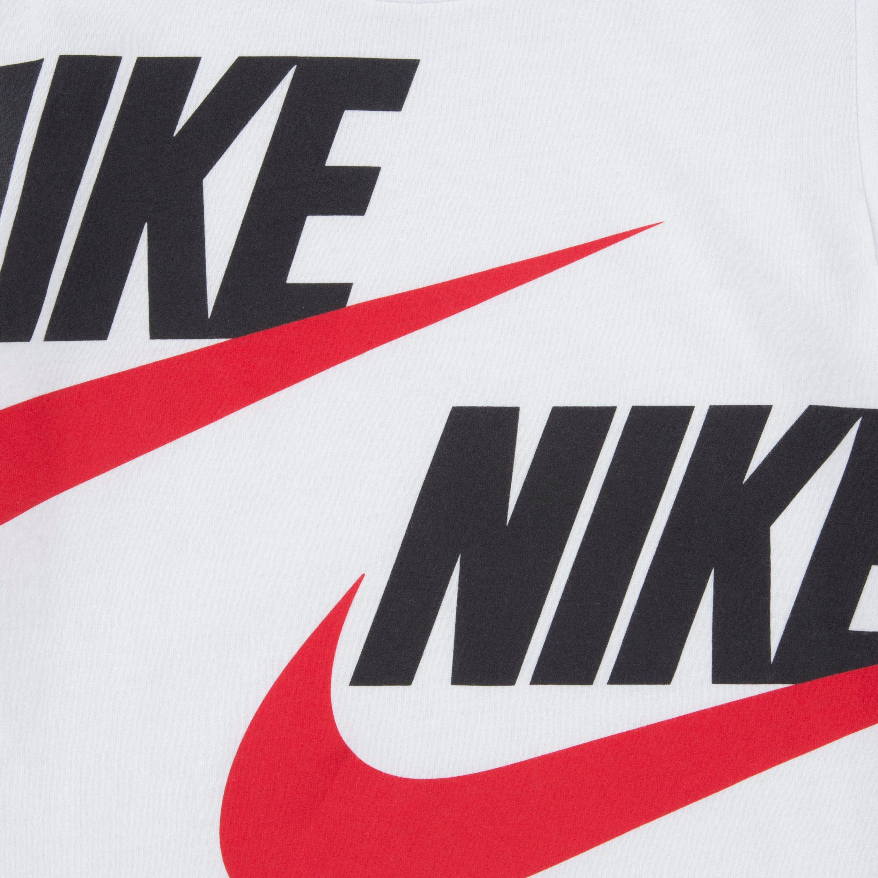 Nike Little Boys' Sportswear Cargo Short Set-Red/White - RED Thumbnail View 3