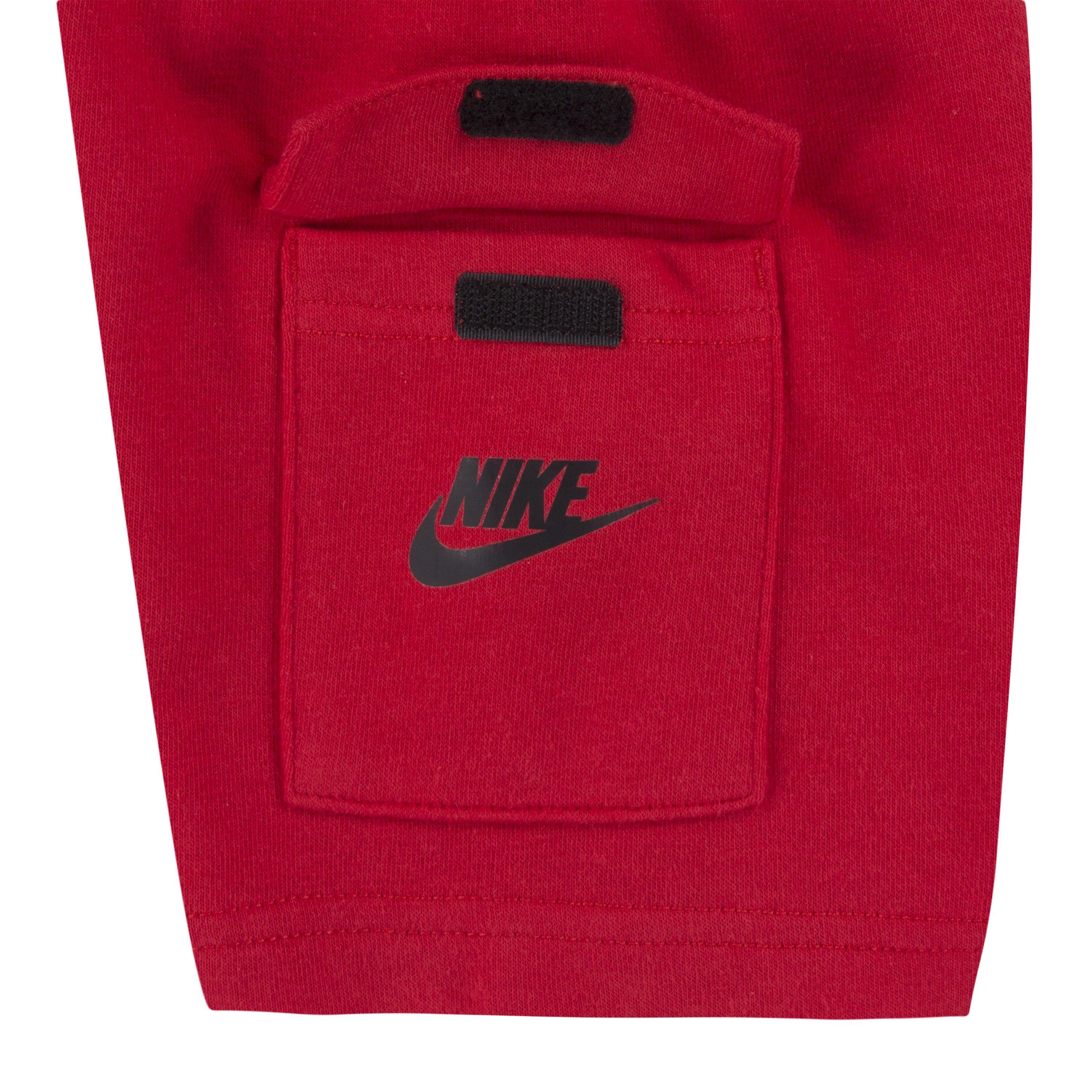 Nike Little Boys' Sportswear Cargo Short Set-Red/White - RED Thumbnail View 5