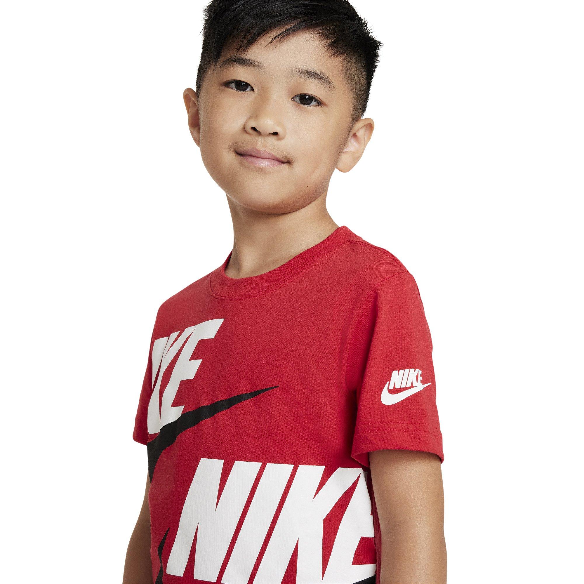 Nike Little Boys' Sportswear HBR Cargo Short Set- Black/Red - BLACK Thumbnail View 4