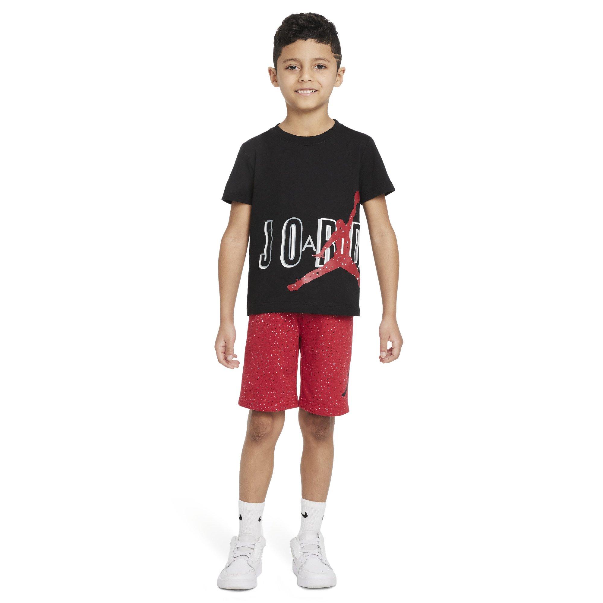 Jordan Little Boys' Speckle Air Jumbled Short Set - Red/Black - RED Thumbnail View 1