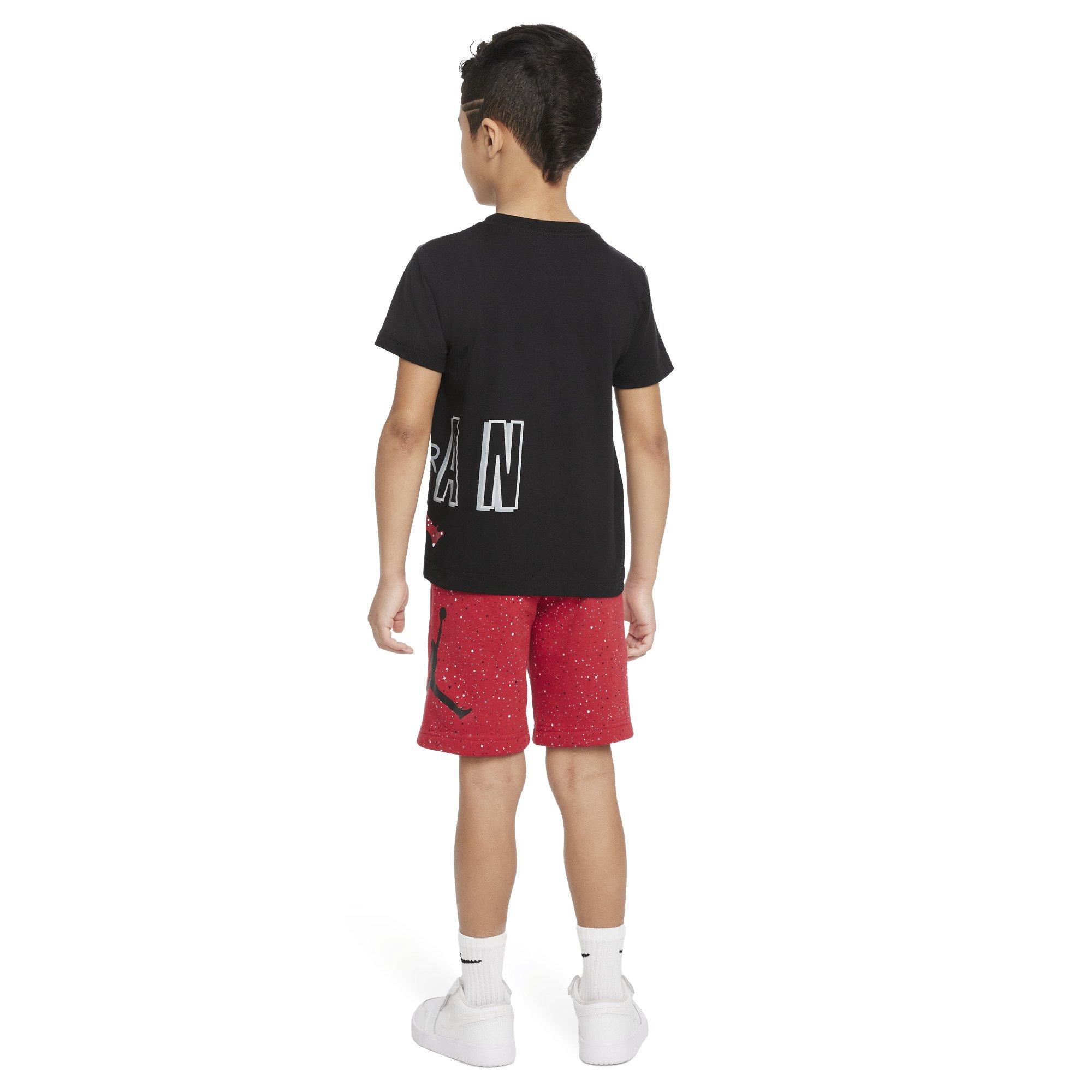 Jordan Little Boys' Speckle Air Jumbled Short Set - Red/Black - RED Thumbnail View 2
