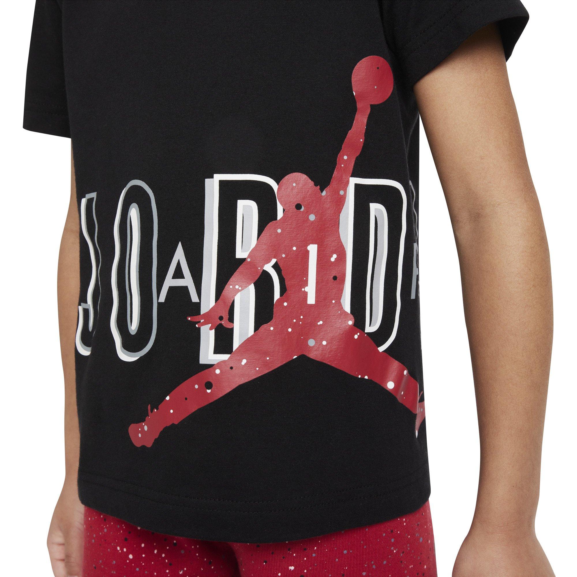 Jordan Little Boys' Speckle Air Jumbled Short Set - Red/Black - RED Thumbnail View 3