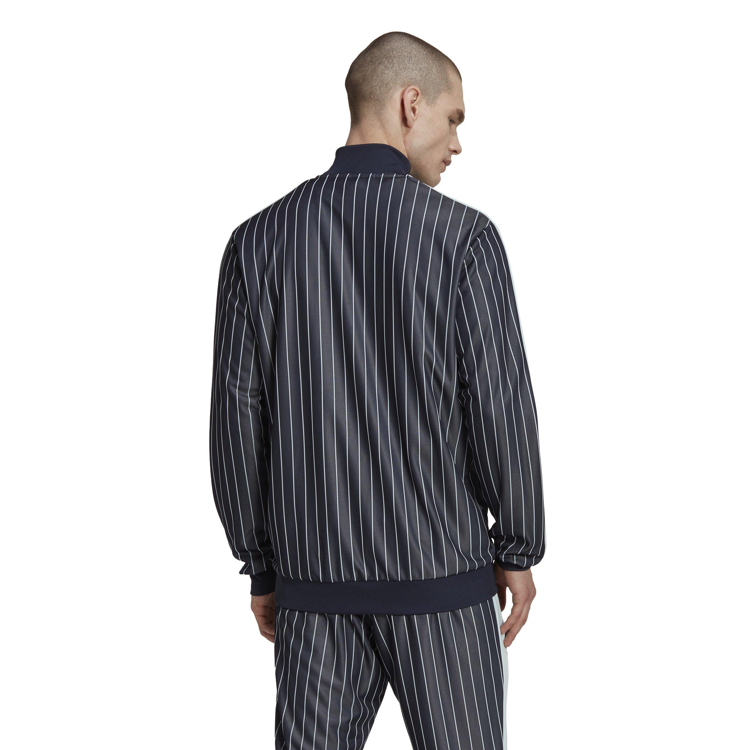 adidas Men's Pinstripe Tiro 21 Track Jacket-Black/Blue