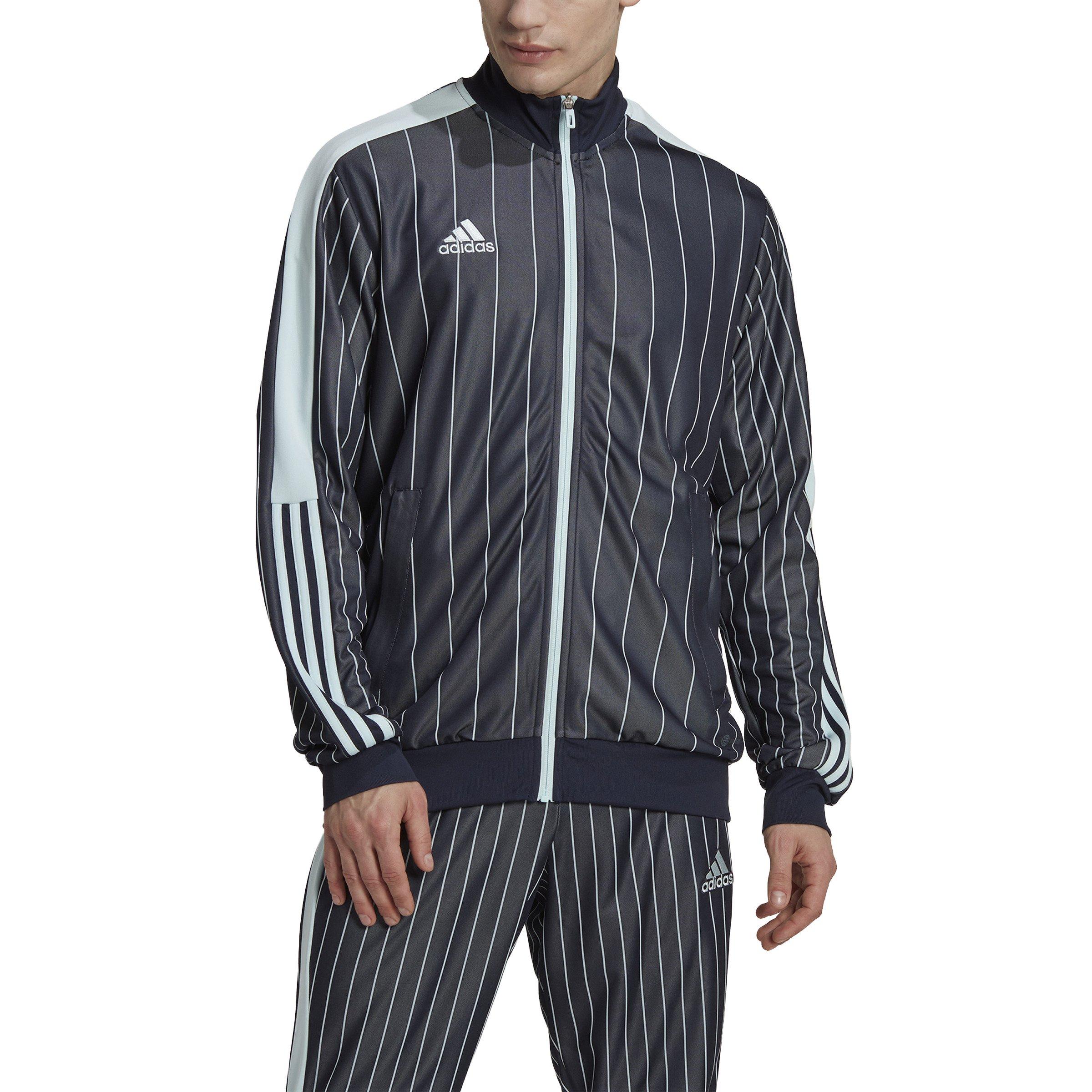 adidas Men's Pinstripe Tiro 21 Track Jacket-Black/Blue - BLACK/BLUE Thumbnail View 3