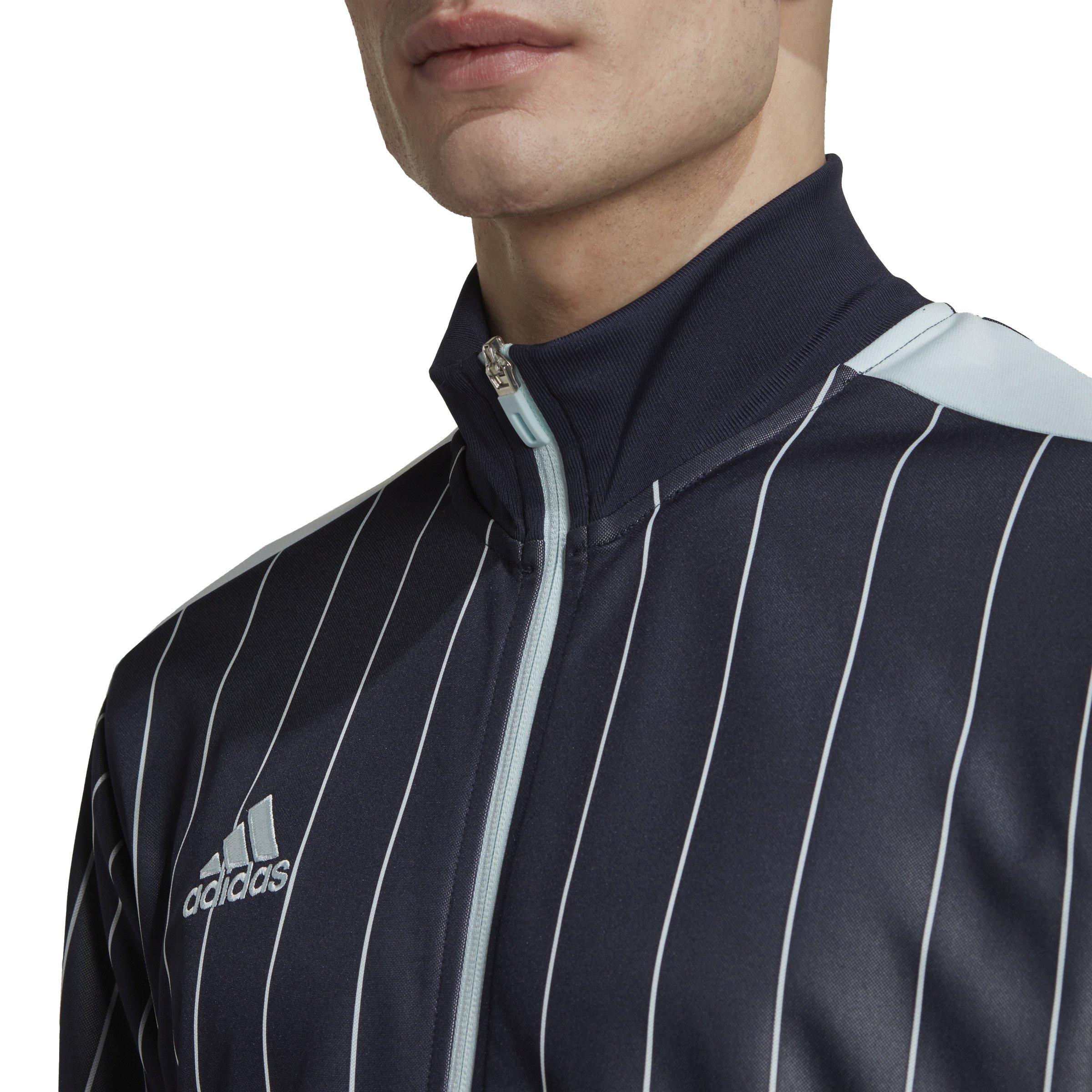 adidas Men's Pinstripe Tiro 21 Track Jacket-Black/Blue - BLACK/BLUE Thumbnail View 4
