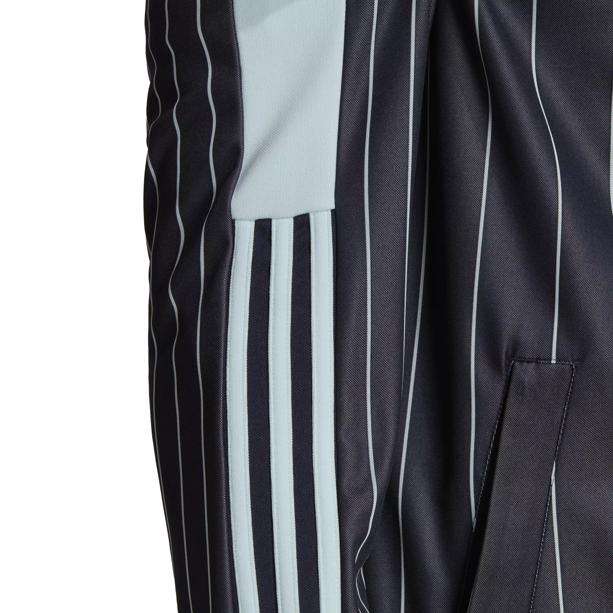 adidas Men's Pinstripe Tiro 21 Track Jacket-Black/Blue - BLACK/BLUE