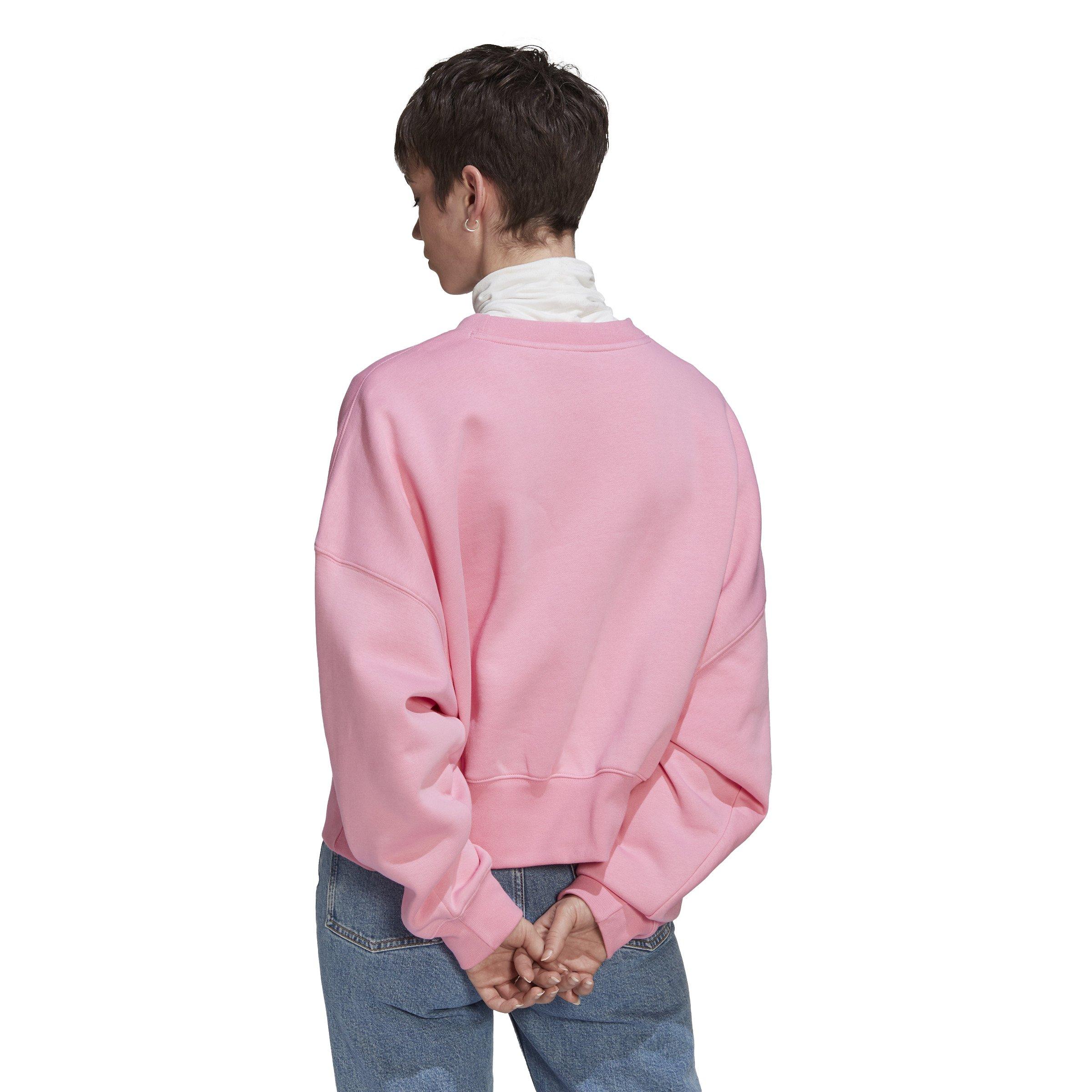 adidas Women\'s Adicolor Essentials Fleece Gear | Crew Sweatshirt-Pink - City Hibbett
