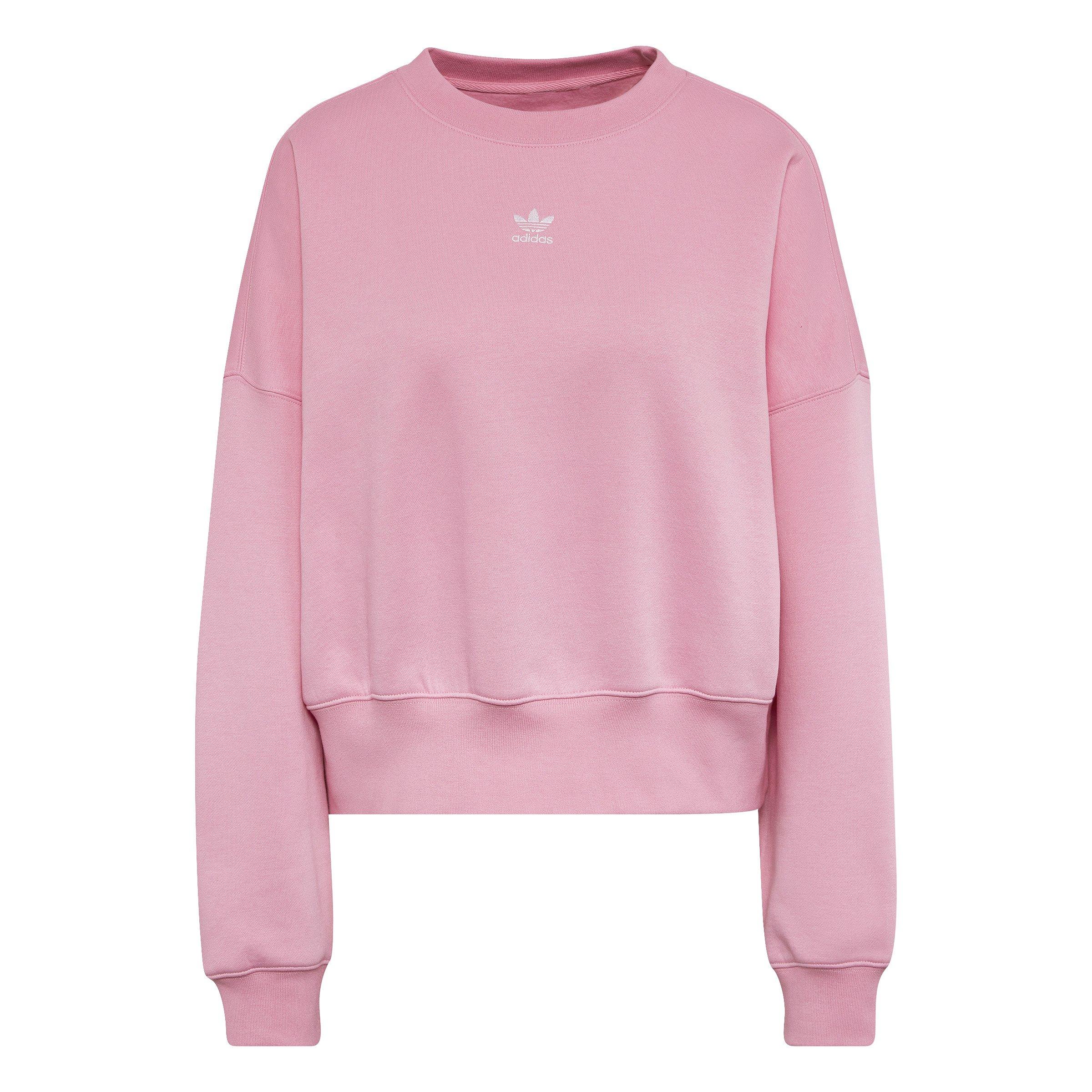 adidas Women's Adicolor Essentials Fleece Crew Sweatshirt-Pink - Hibbett |  City Gear