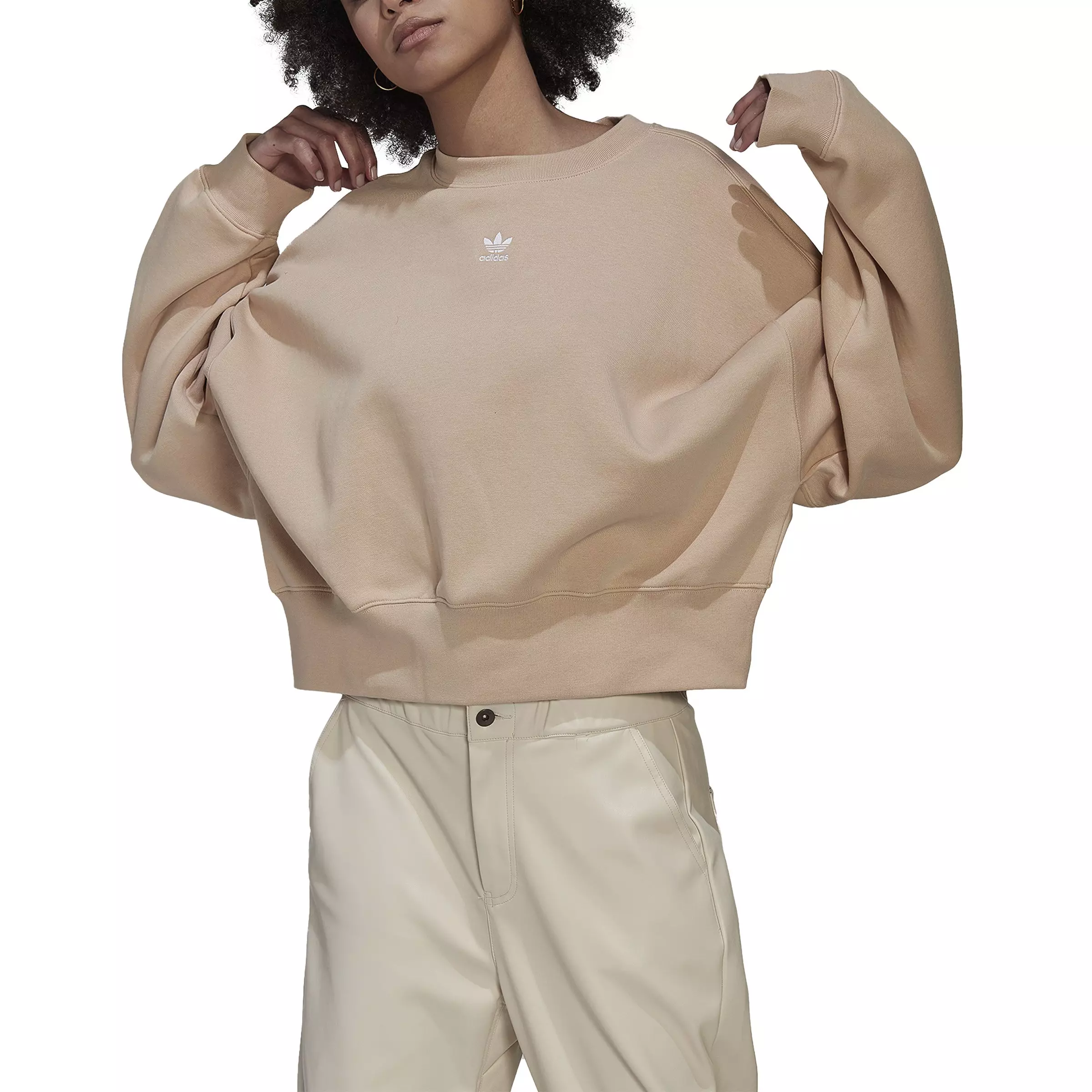 adidas Adicolor Essentials Crew Sweatshirt - Beige, Women's Lifestyle