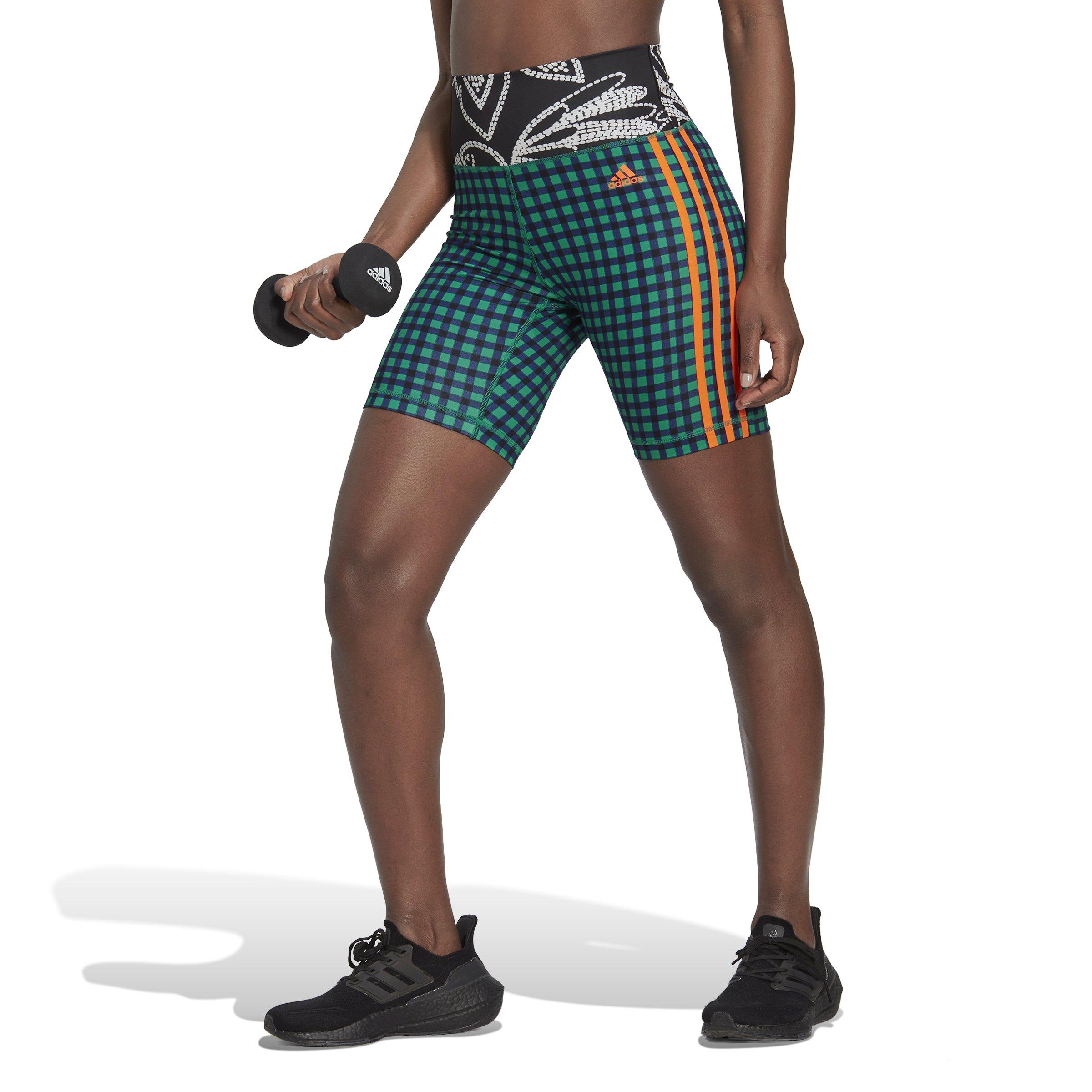 adidas Women's x FARM Rio Bike Shorts-Green/Orange - Hibbett | City Gear