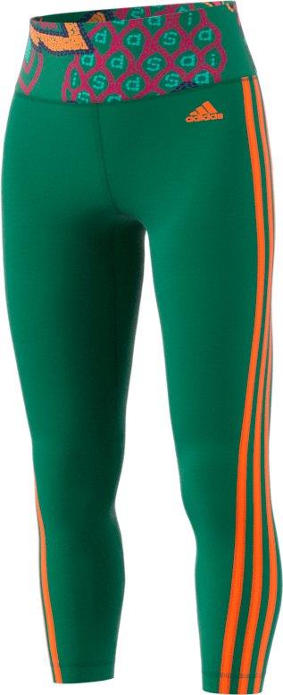 adidas Women's FARM Rio Training Essential Leggings-Green/Orange - Hibbett