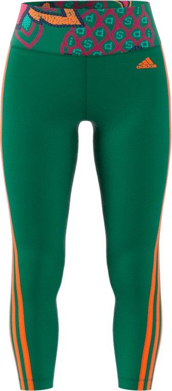 adidas Women's FARM Rio Training Essential Leggings-Green/Orange - Hibbett