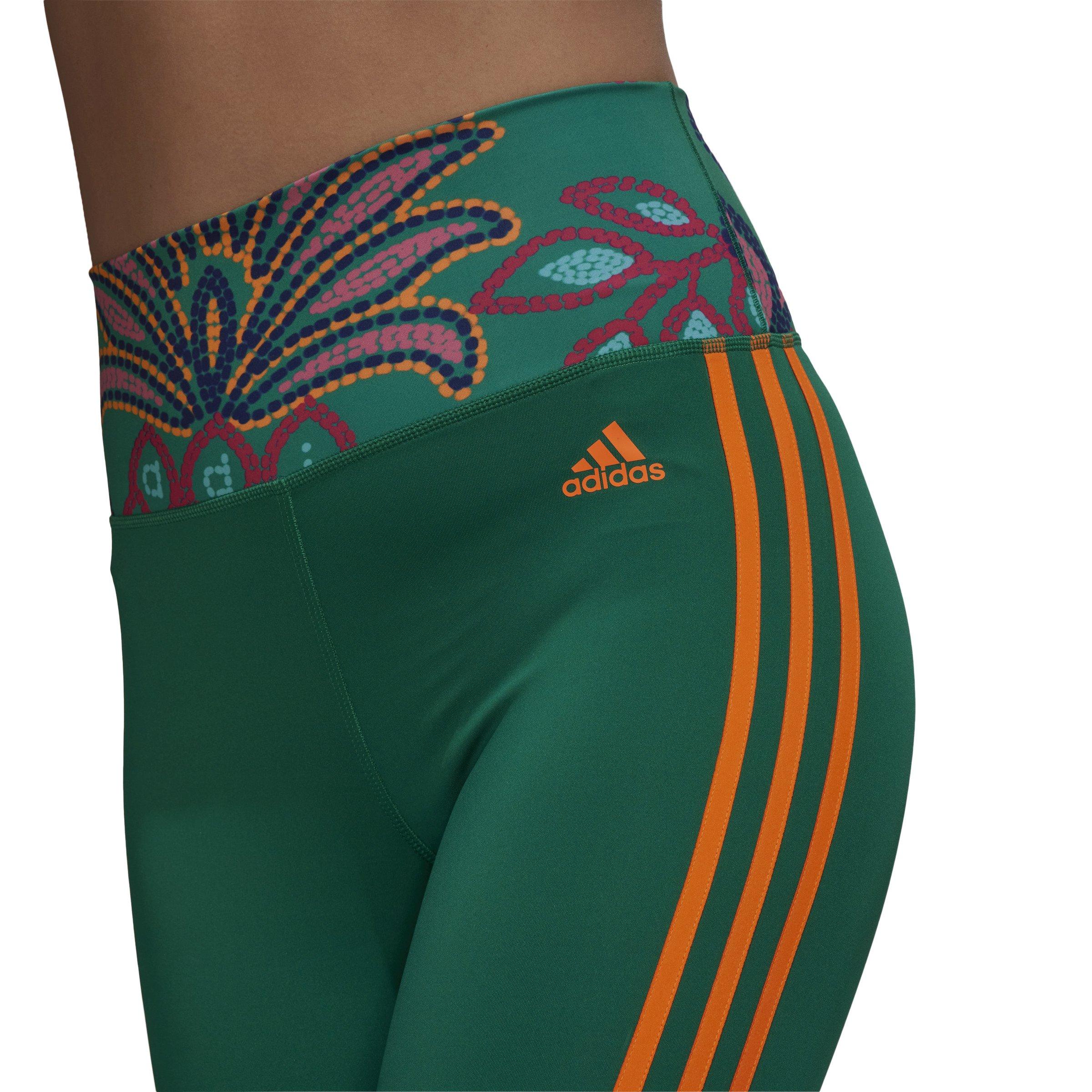adidas Women's FARM Rio Training Essential Leggings-Green/Orange | Gear