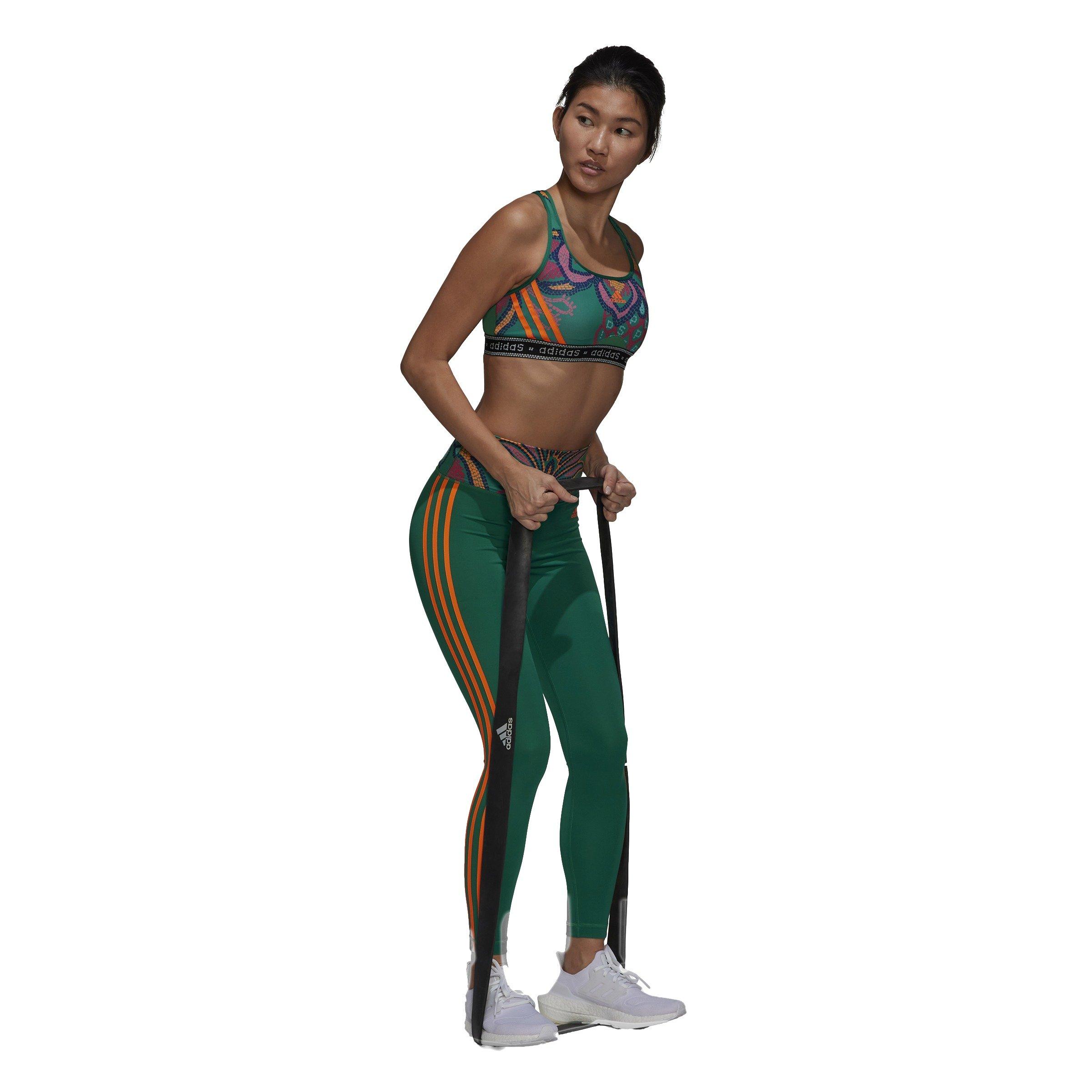 adidas Women's FARM Rio Training Essential Leggings-Green/Orange | Gear