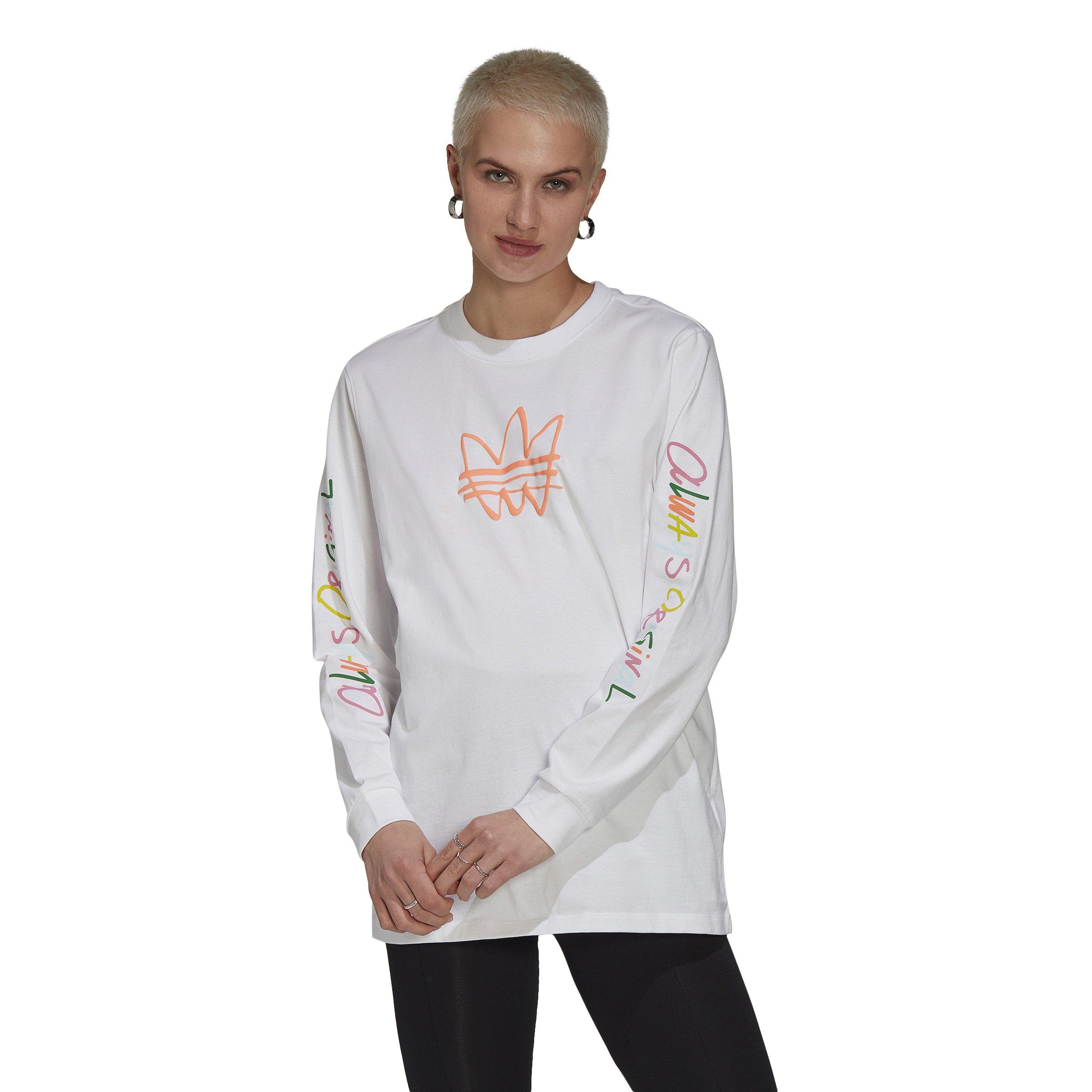 adidas Women's Always Original Graphic Long-Sleeve Tee-White