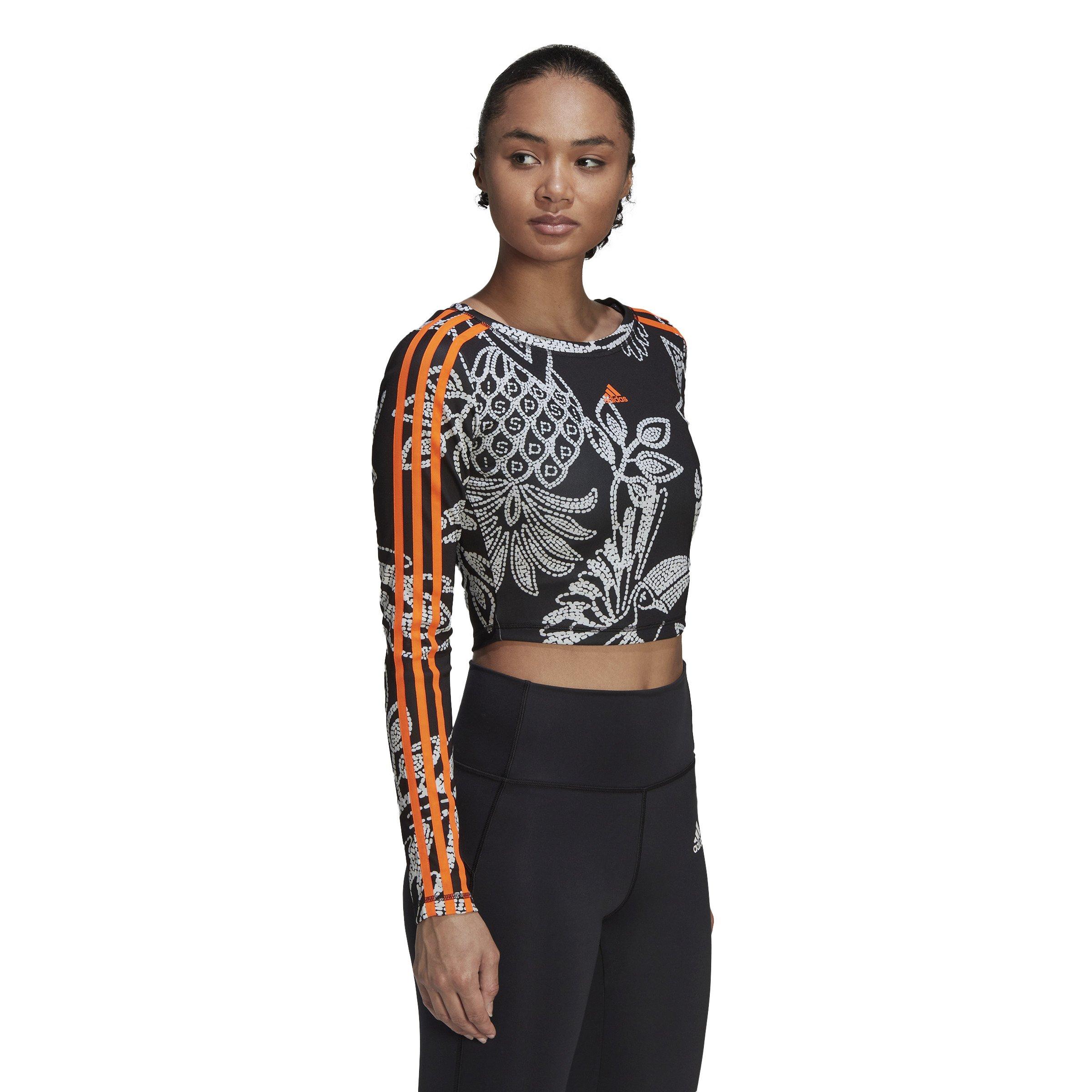 Luscious Kilde Elendig adidas Women's FARM Rio Crop Long-Sleeve Top-Black/Orange - Hibbett | City  Gear