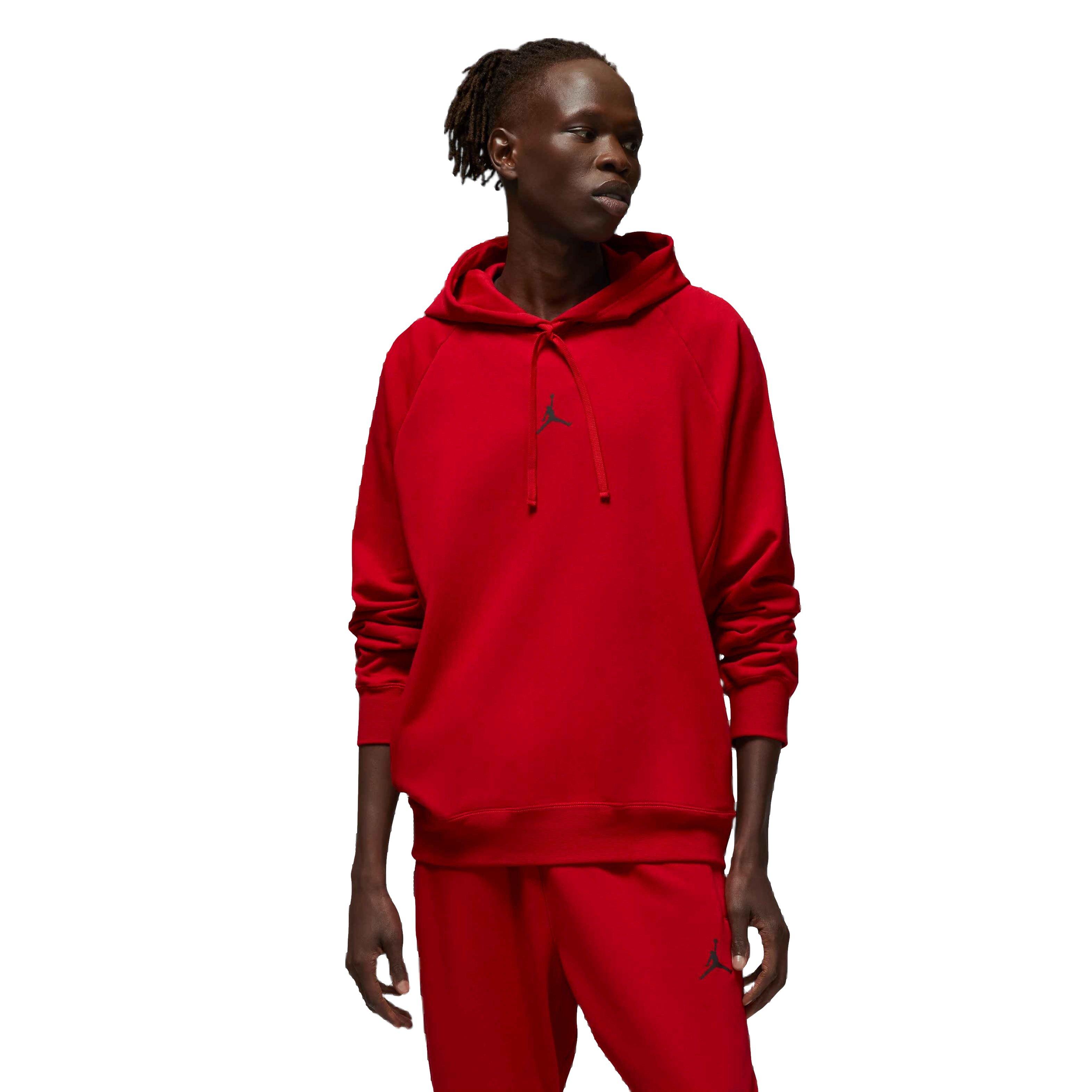 Jordan Men's Sport Dri-FIT Crossover Fleece Pullover Hoodie - RED/BLACK Thumbnail View 1
