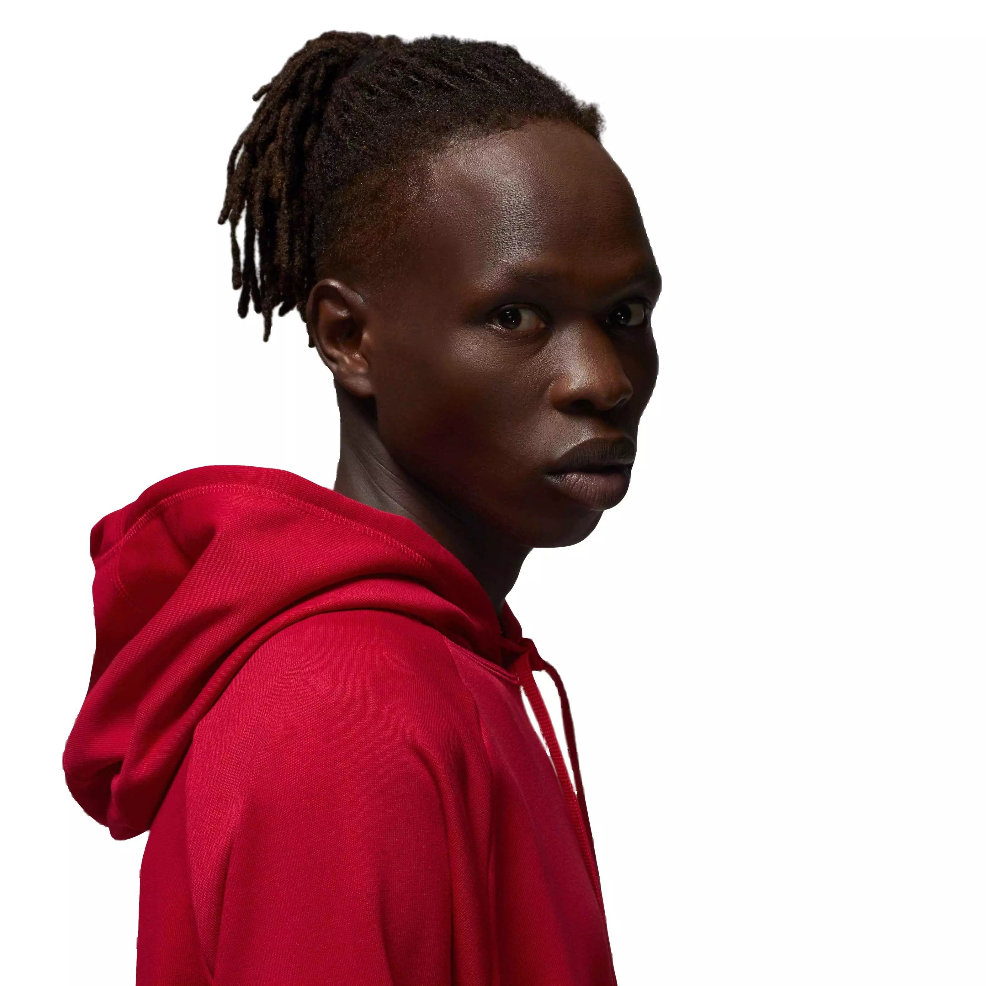 Jordan Men's Sport Dri-FIT Crossover Fleece Pullover Hoodie - RED/BLACK