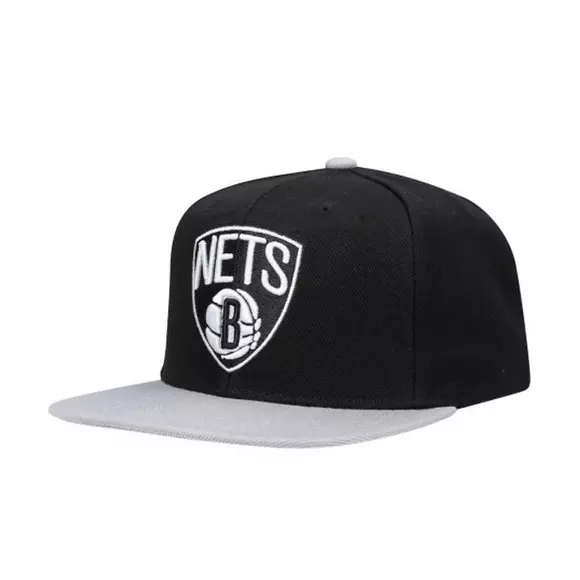 Mitchell & Ness Brooklyn Nets Grey BasketBall High Crown Fitted Hat 