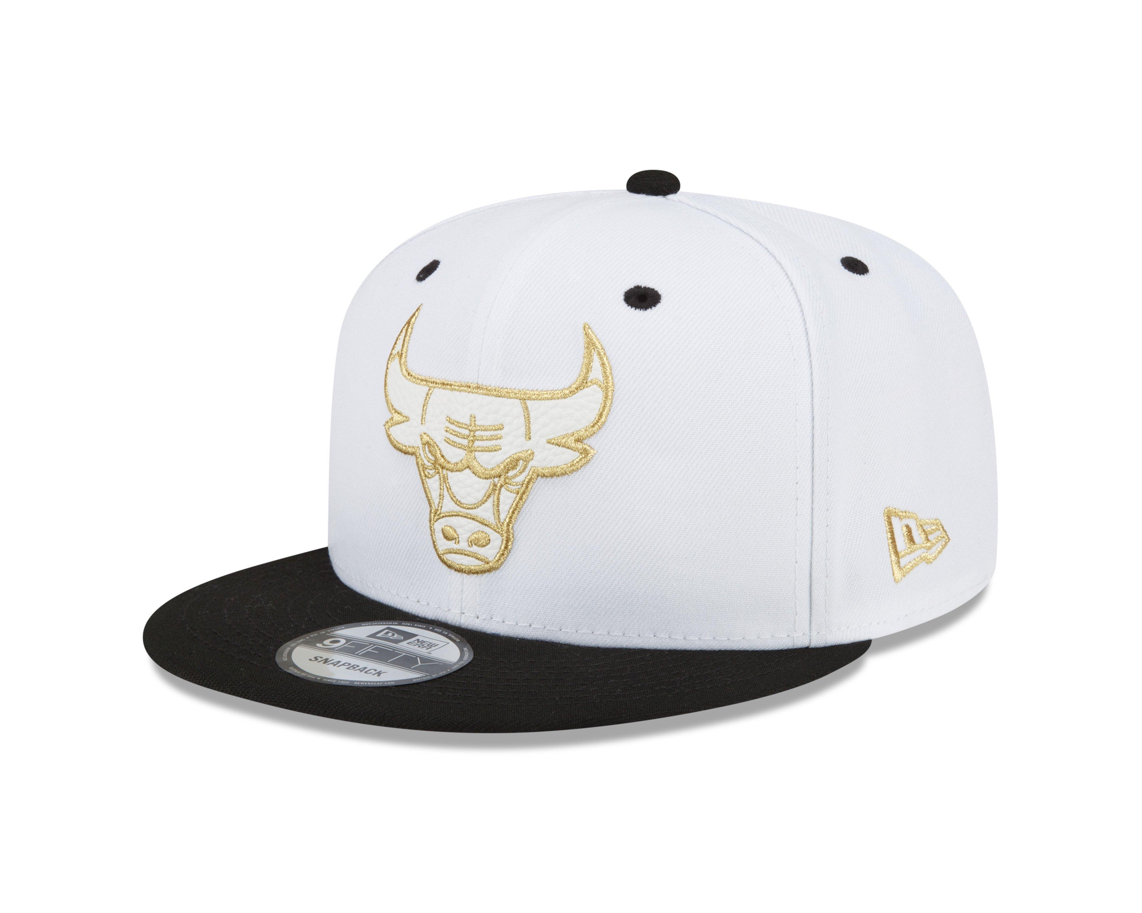 White and gold chicago cheap bulls hat