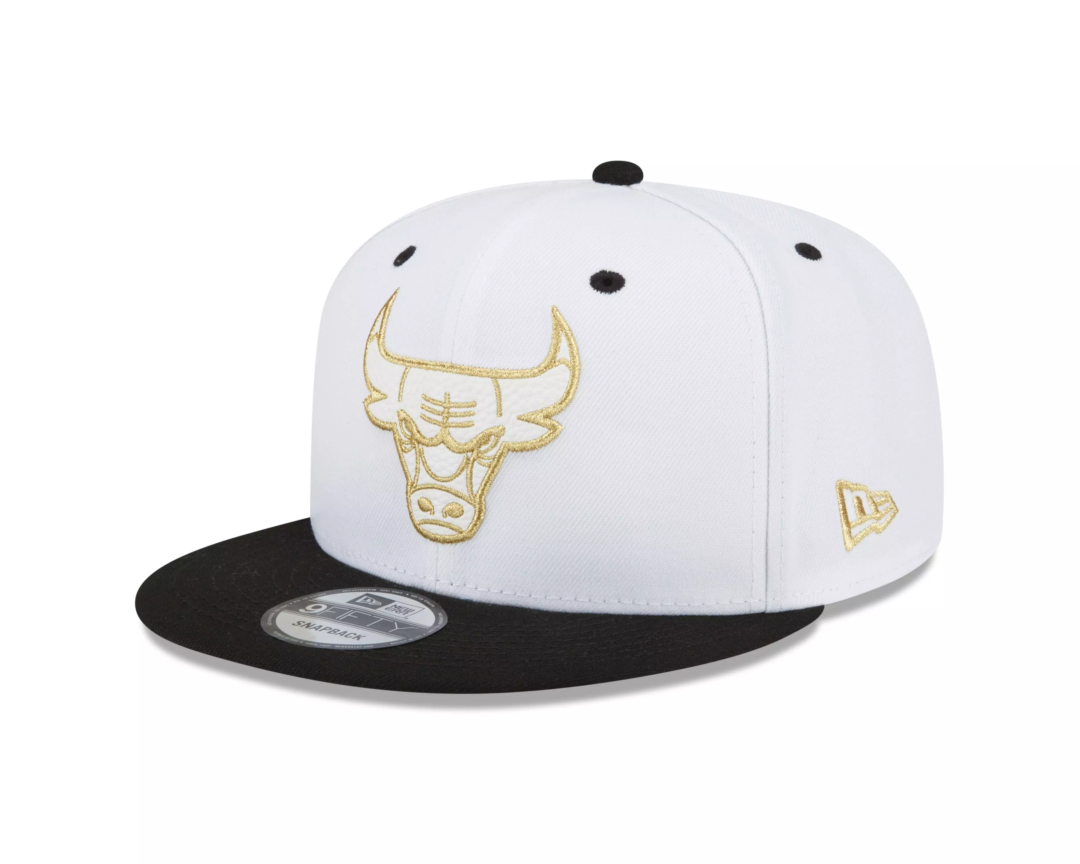 New Era Chicago Bulls 6x NBA Champions Logo 9FIFTY Snapback Hat - WHITE/GOLD