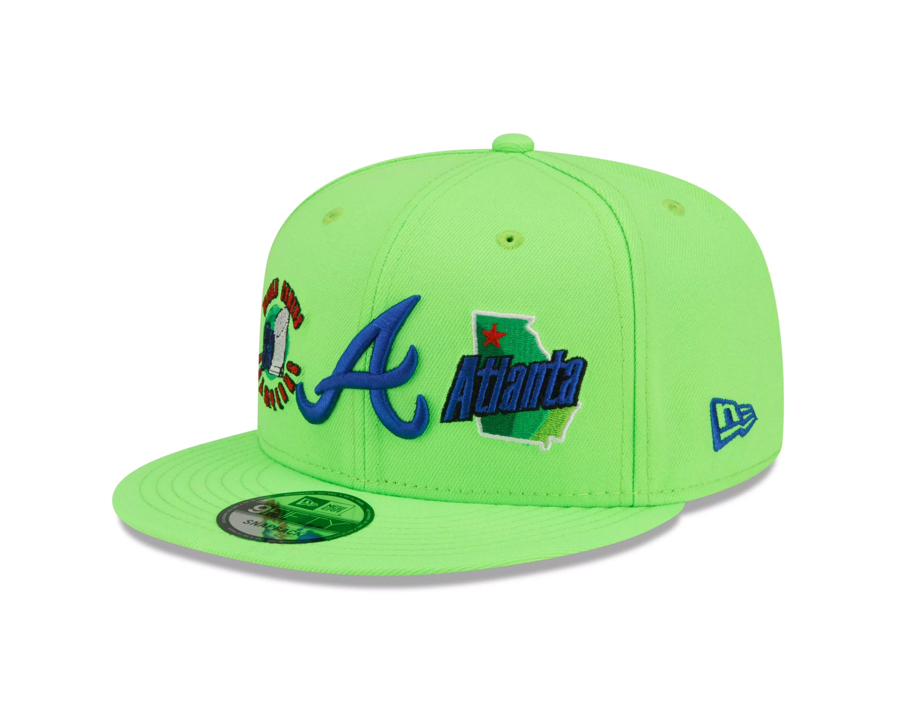 New Era Atlanta Braves 9FIFTY Keep It Clean Snapback Hat - Neon - NEON