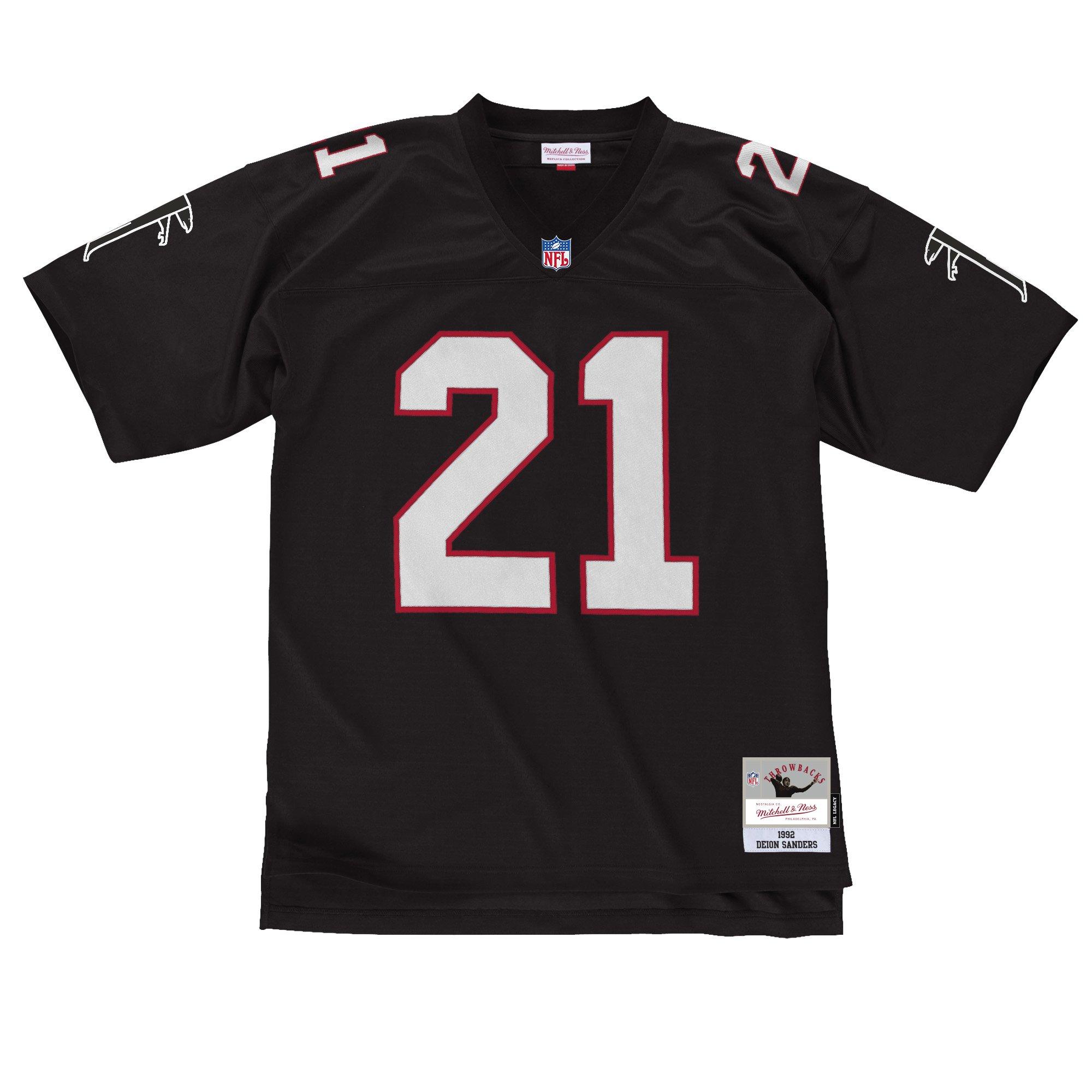 Atlanta Falcons Mitchell & Ness Stencil Font Player Tee Deion Sanders - Mens