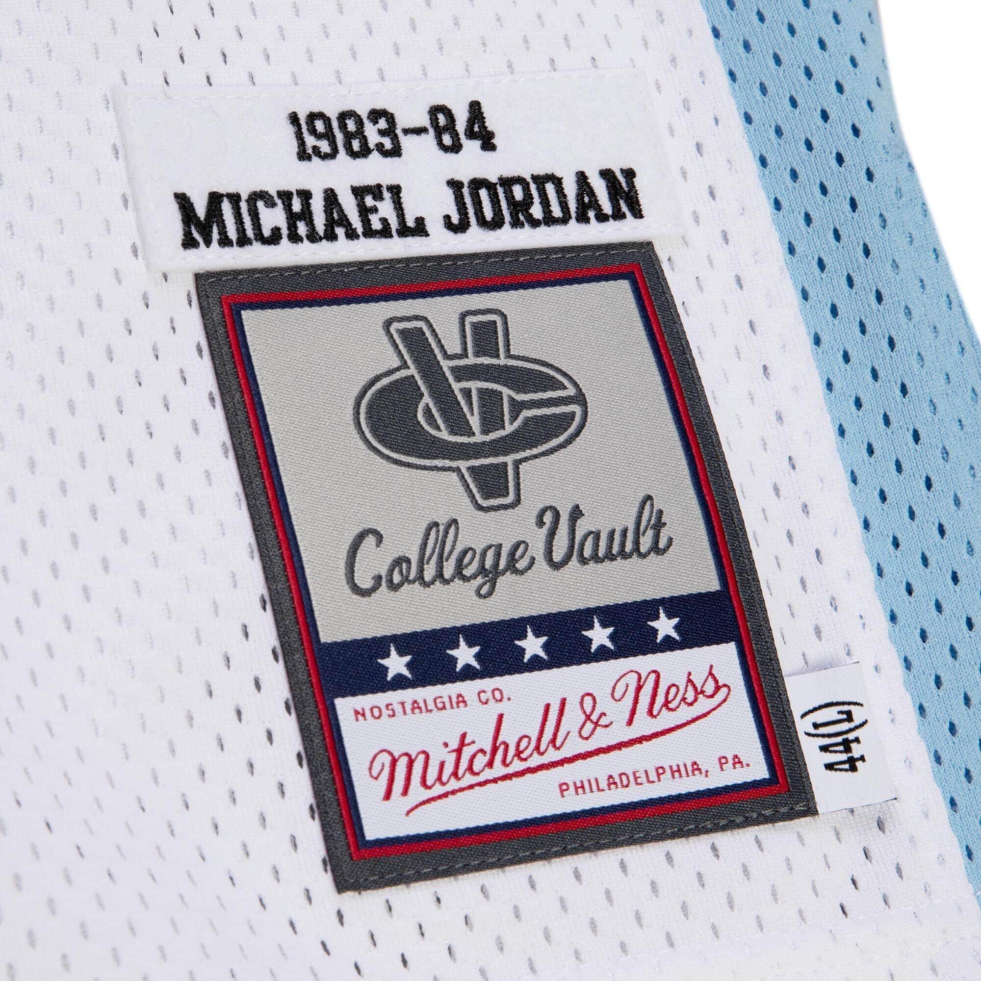 Men's Mitchell & Ness Michael Jordan White North Carolina Tar