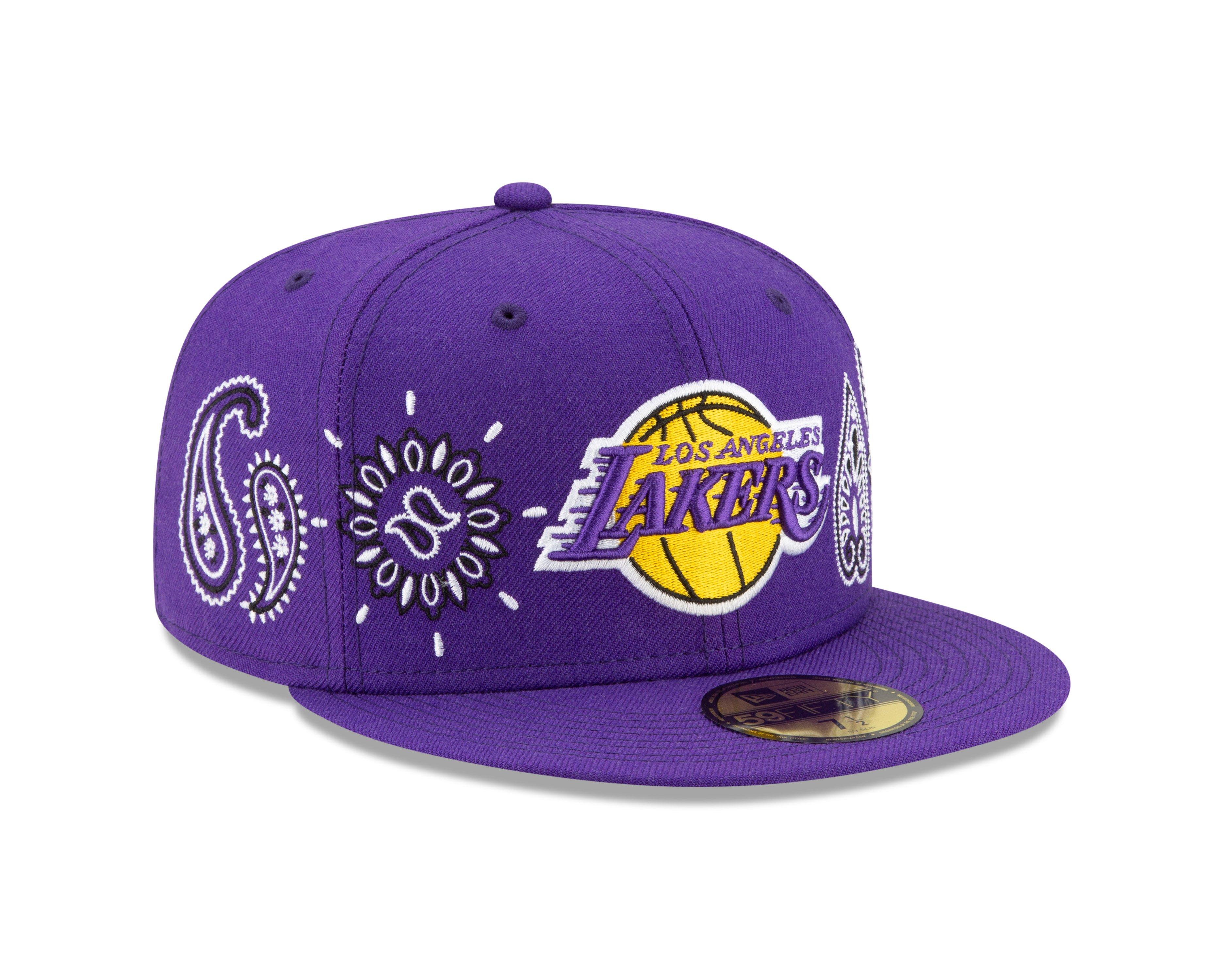 New Era Men's New Era Purple Los Angeles Lakers Throwback T-Shirt