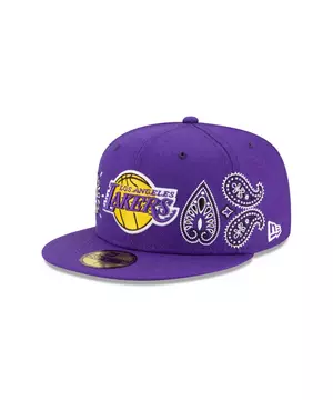Los Angeles Lakers DOUBLE WHAMMY Purple-White Fitted Hat