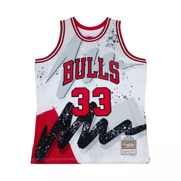  Mitchell & Ness Chicago Bulls Scottie Pippen 33 White Replica  Swingman Jersey 2.0 NBA HWC Basketball Trikot : Sports & Outdoors