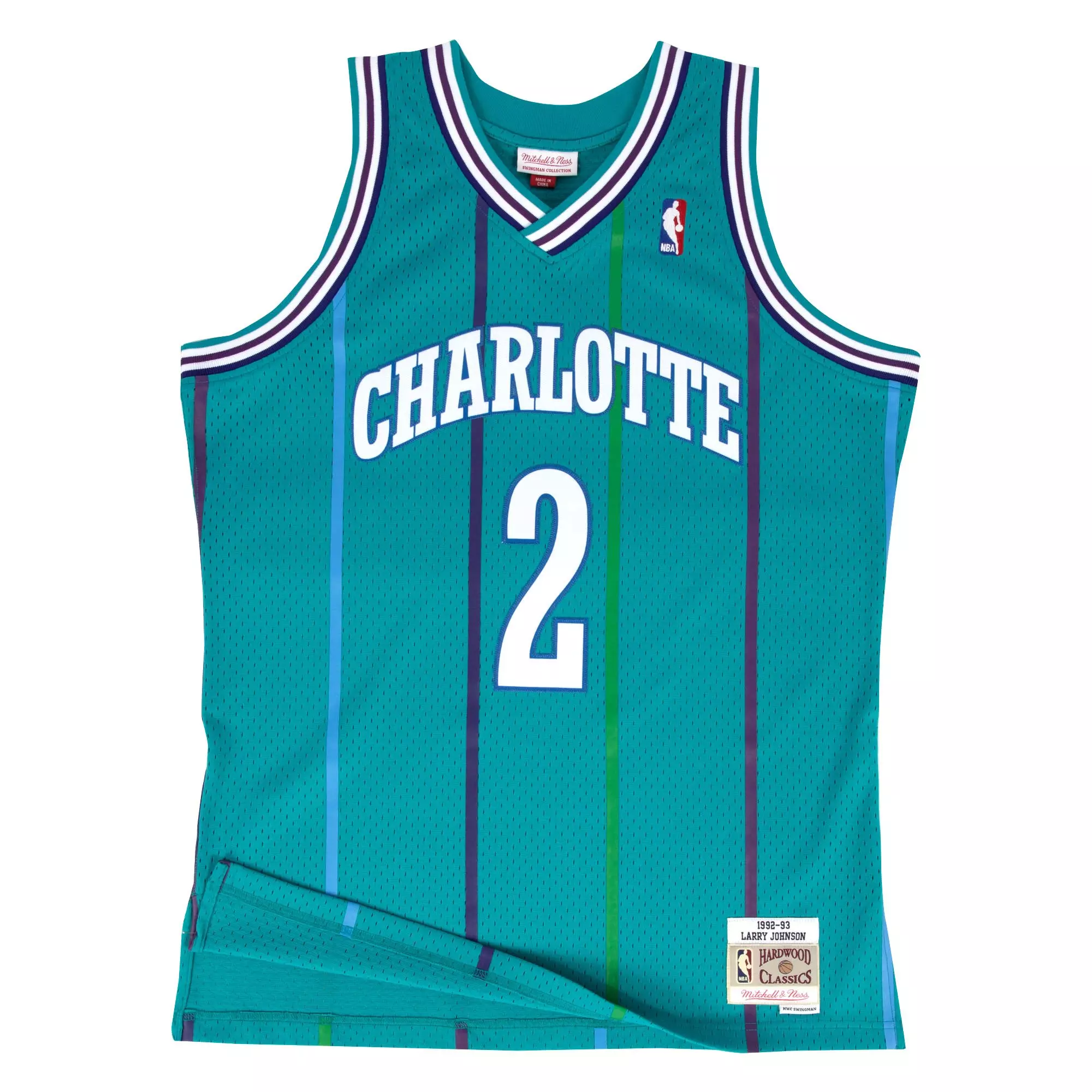 Mitchell & Ness Charlotte Hornets Larry Johnson Swingman Jersey - Teal - TEAL