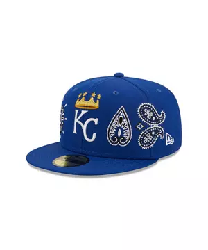 VINTAGE Kansas City Royals Hat Cap Size 7 3/8 Fitted New Era Embroidered  USA 90s