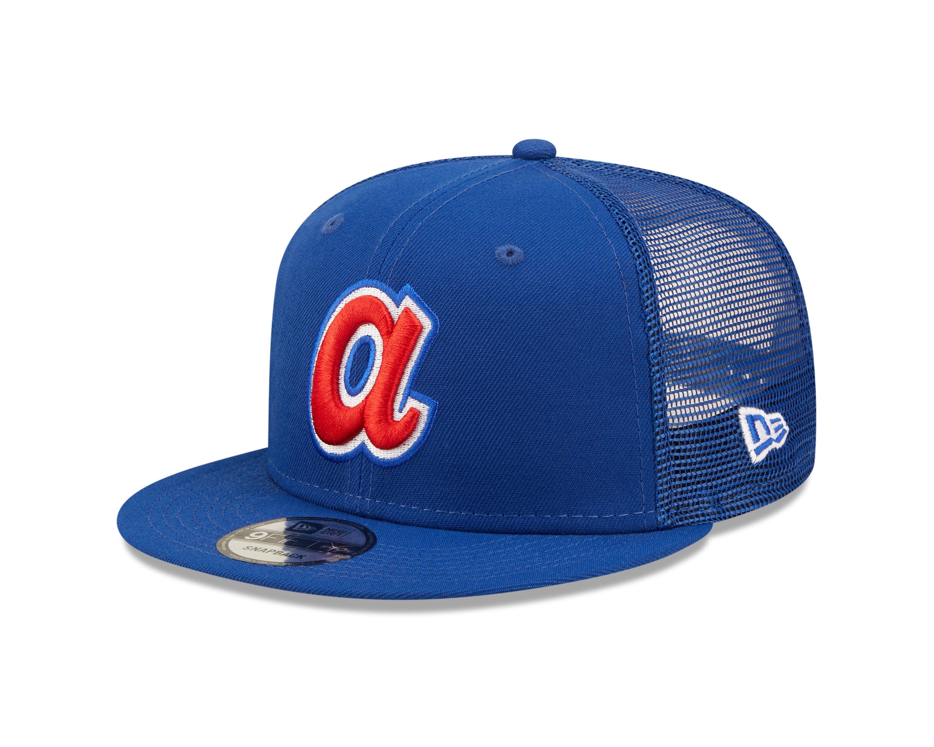  New Era Atlanta Braves Cooperstown Trucker 9Forty Adjustable Hat  Blue : Sports & Outdoors