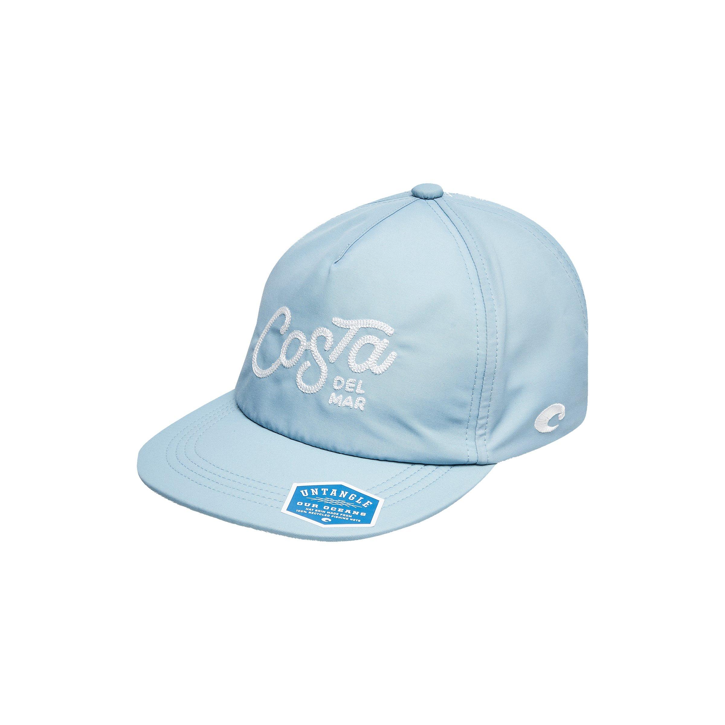 Costa Del Mar soft cotton Blue w/ white poly Mesh Hat Cap Adjustable Back