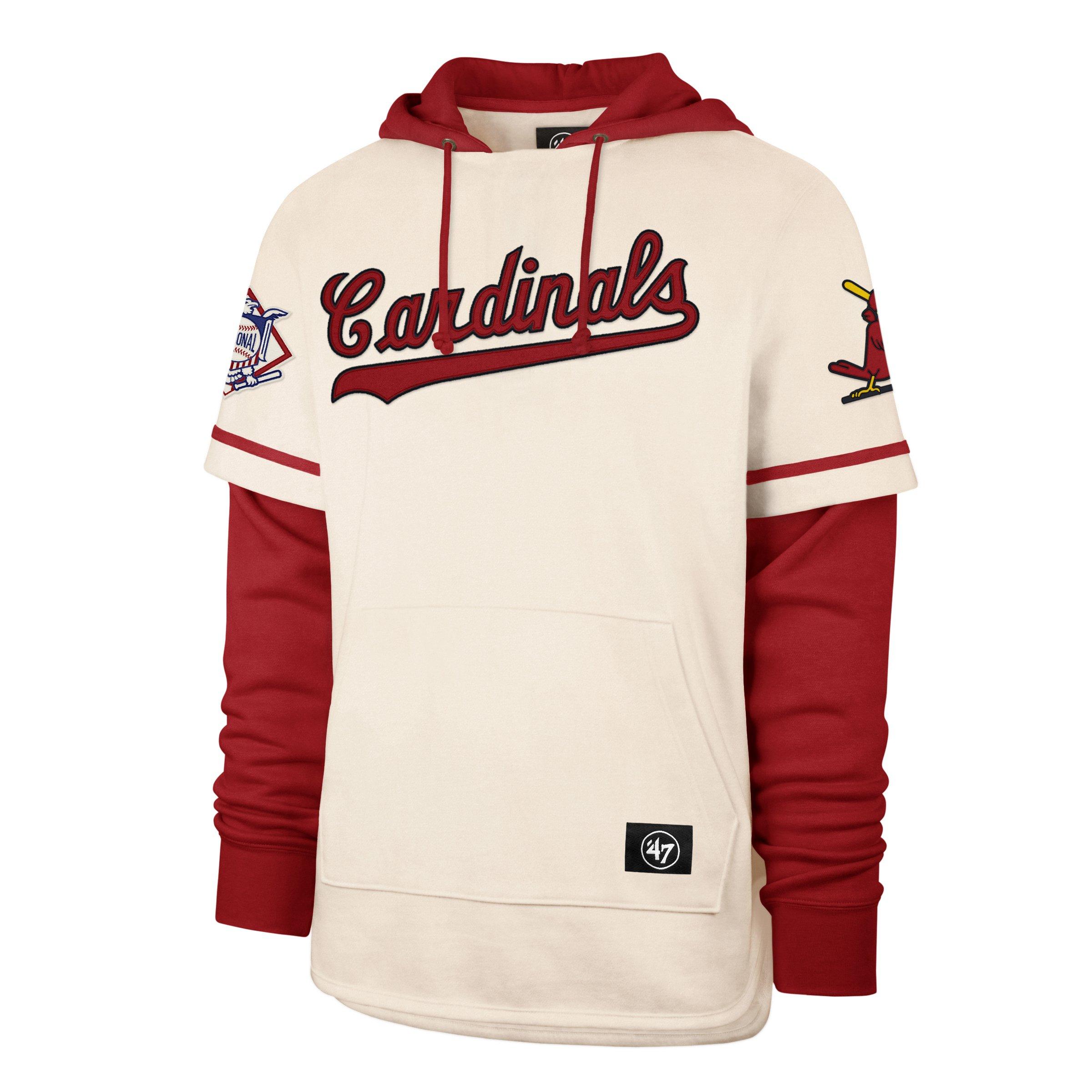 MLB St. Louis Cardinals Men's Lightweight Bi-Blend Hooded Sweatshirt - S