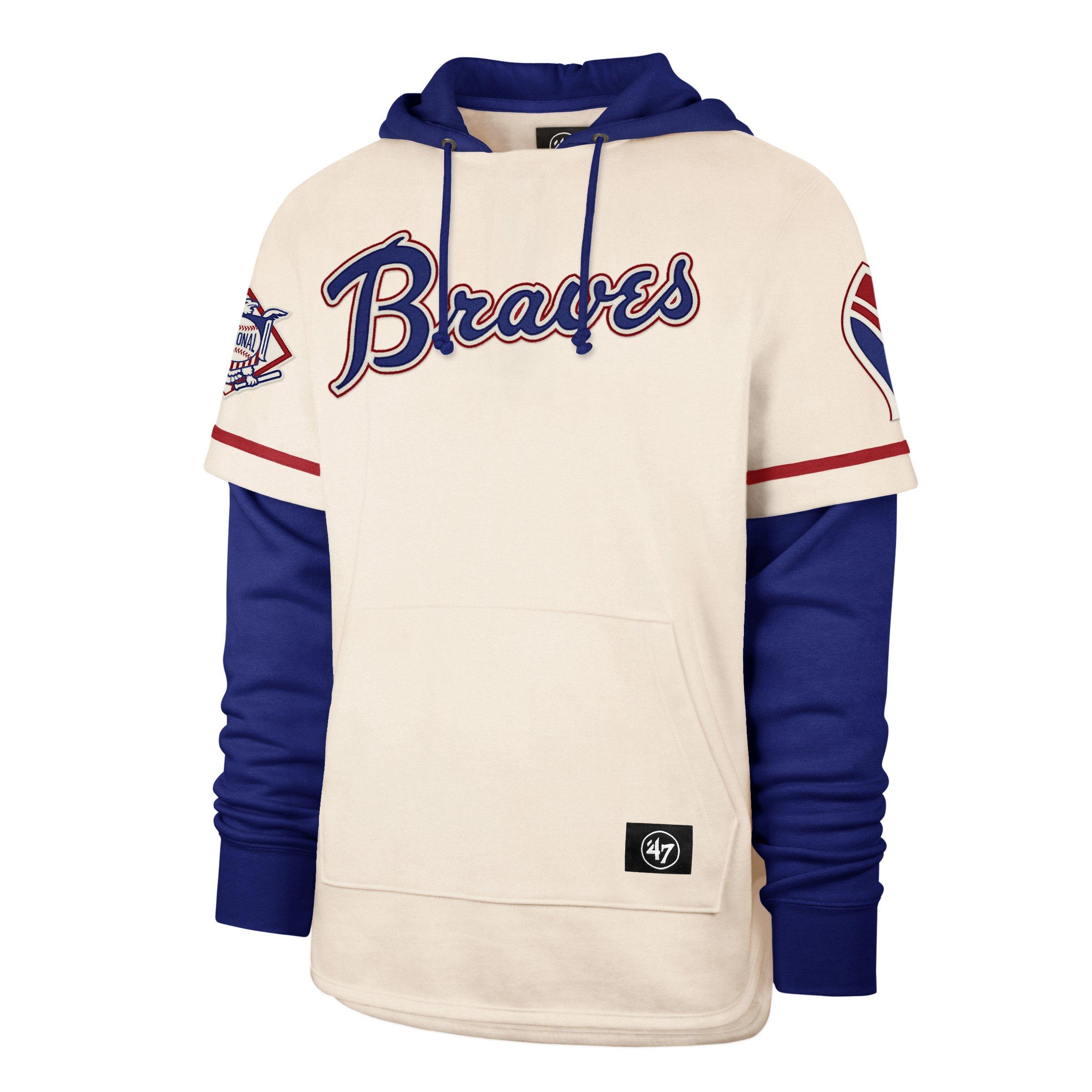 47 Men's Atlanta Braves Cooperstown Trifecta Shortstop Pullover Hoodie