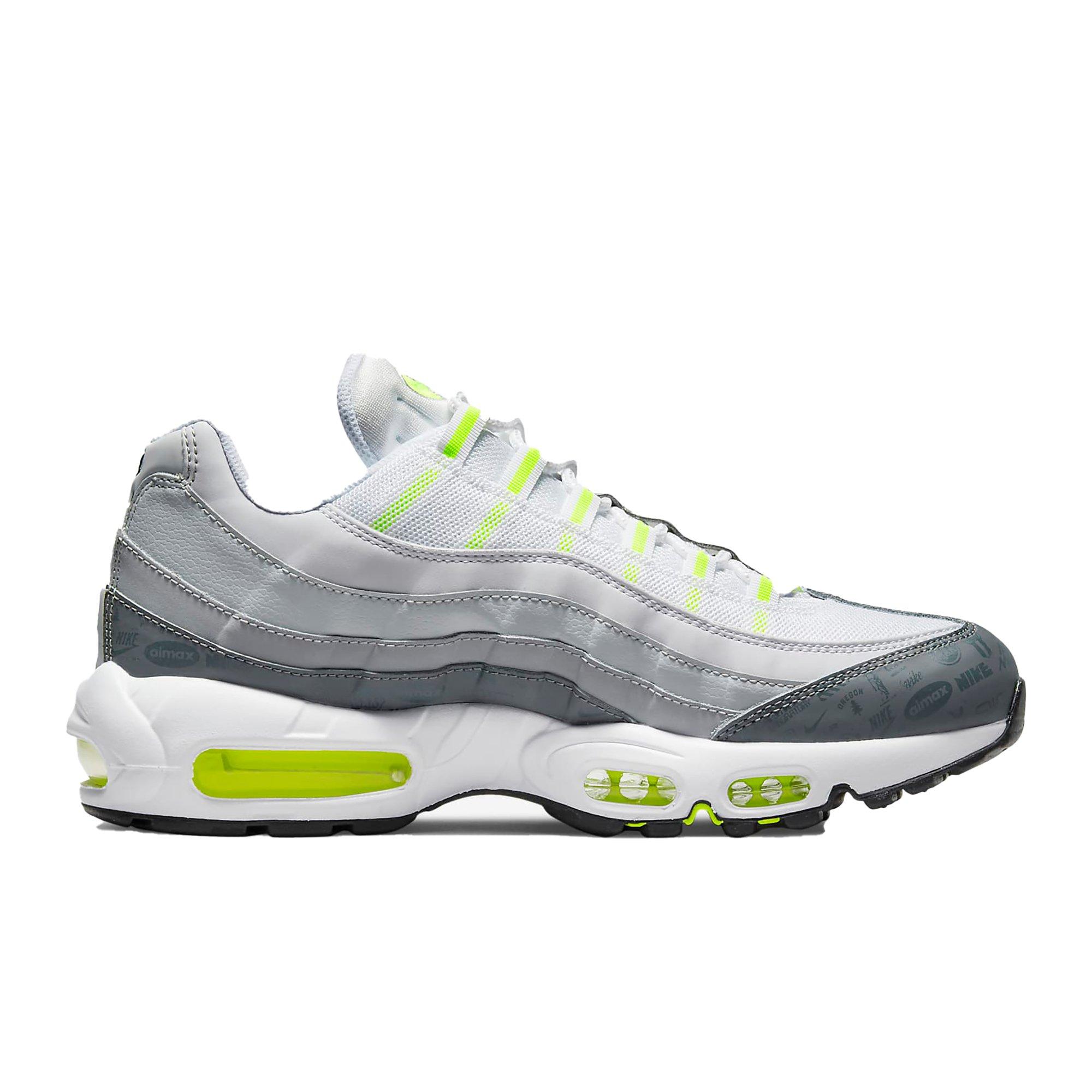 Nike Air Max 95 White/Cool Grey/Wolf Grey/Volt Men's Shoe - Hibbett